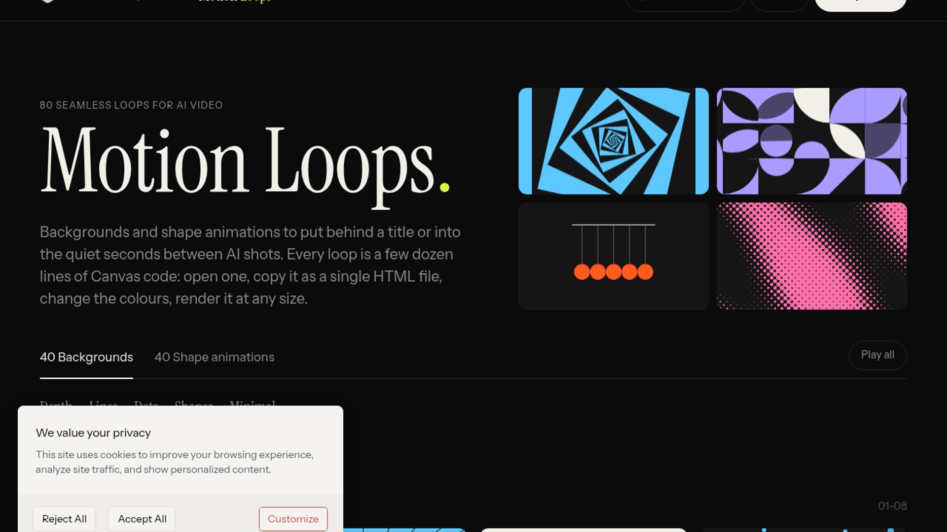 Scenario Open-Sources 80 Motion Loops
