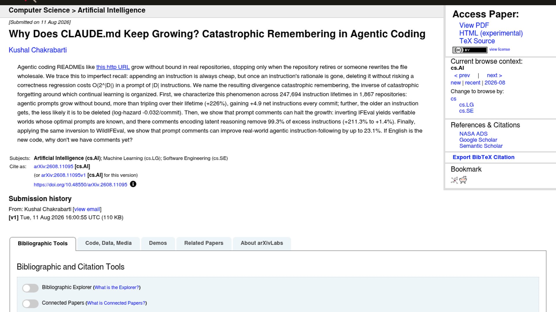 CLAUDE.md Growth Explained by Catastrophic Remembering