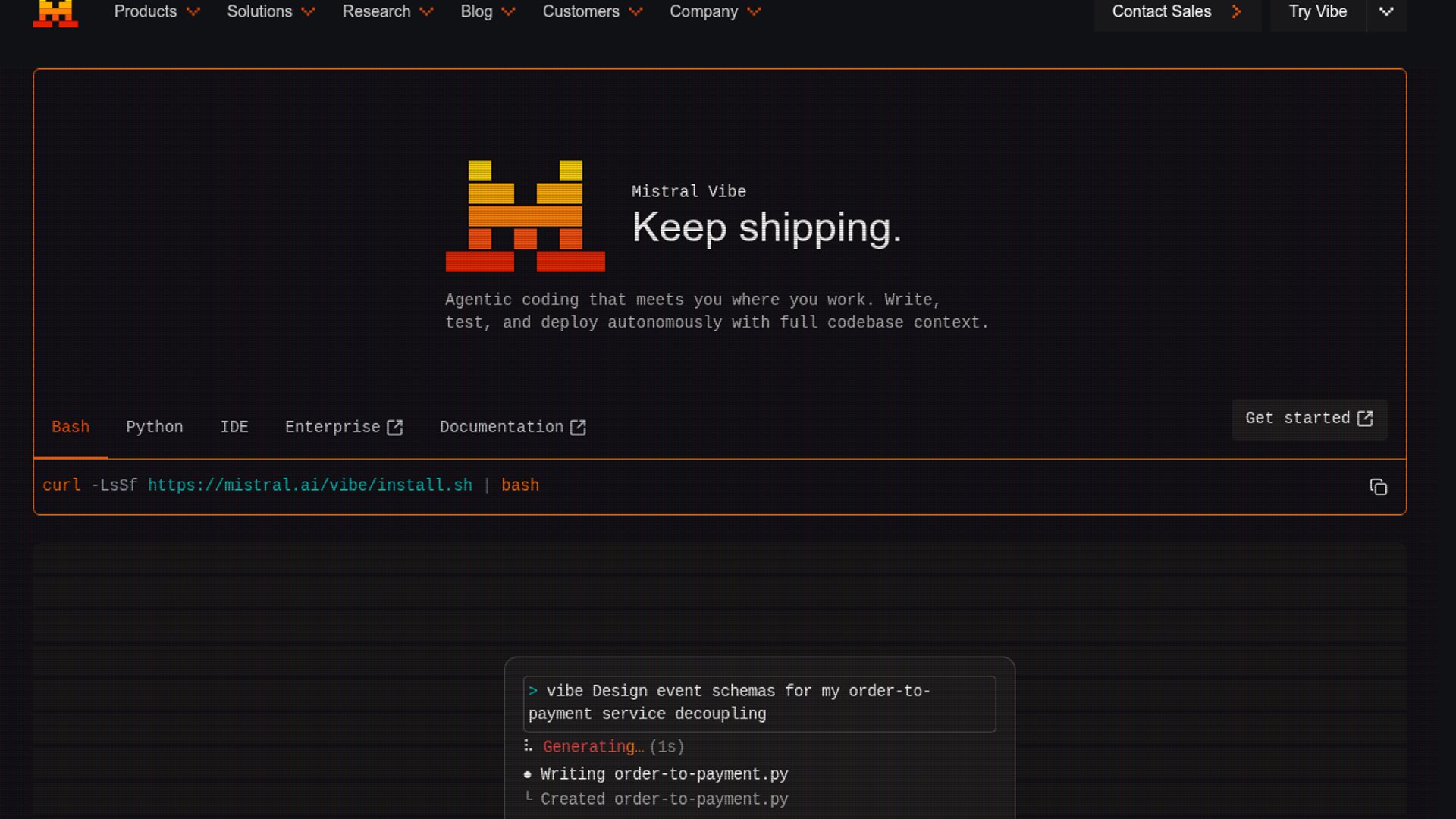 Mistral Vibe wires connectors into CLI workflows