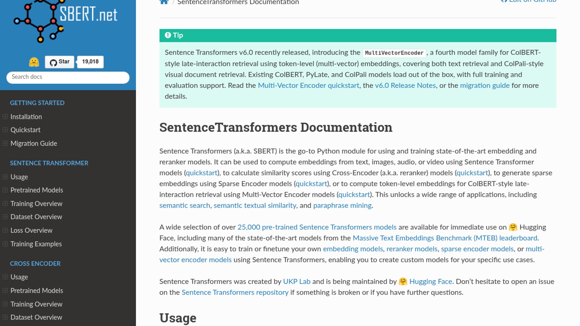 Sentence Transformers adds ColBERT retrieval