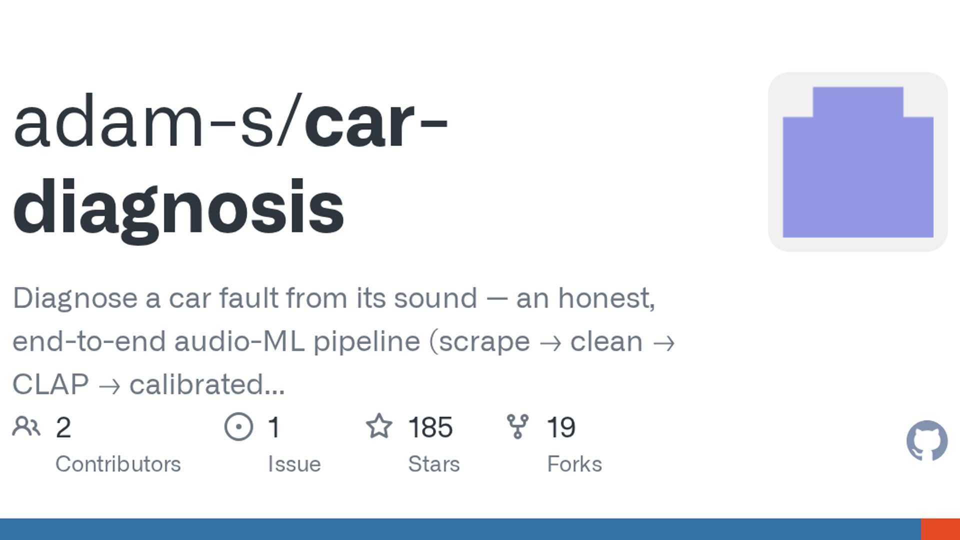 Car-diagnosis detects vehicle faults using audio ML