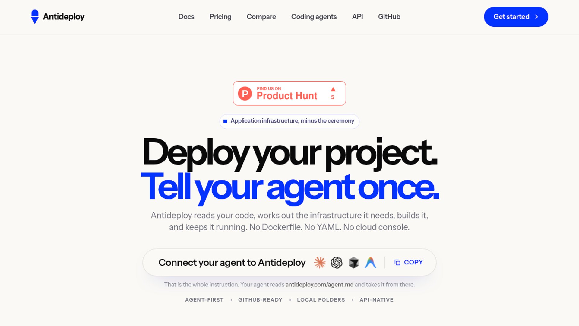 Antideploy Gives Coding Agents Deployment Powers