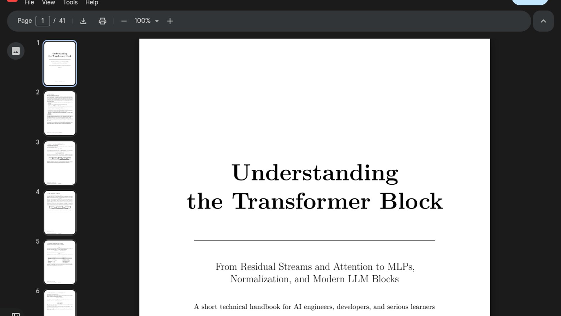 @techNmak drops Transformer block architecture handbook