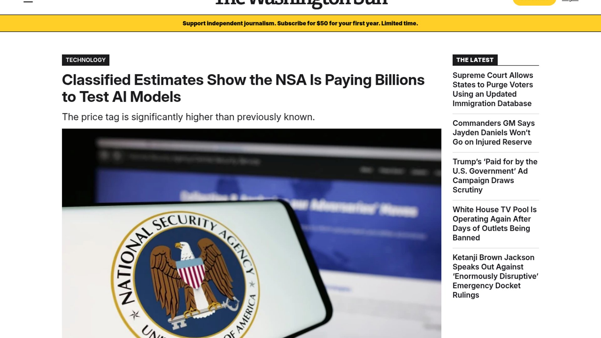 NSA spends billions testing frontier AI models