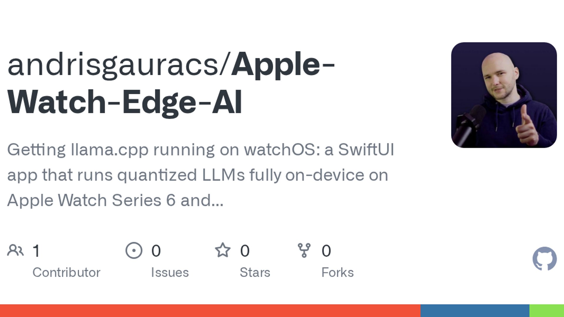 Apple Watch Edge AI enables quantized LLMs to run entirely offline on watchOS by cross-compiling llama.cpp for the arm64_32 architecture.