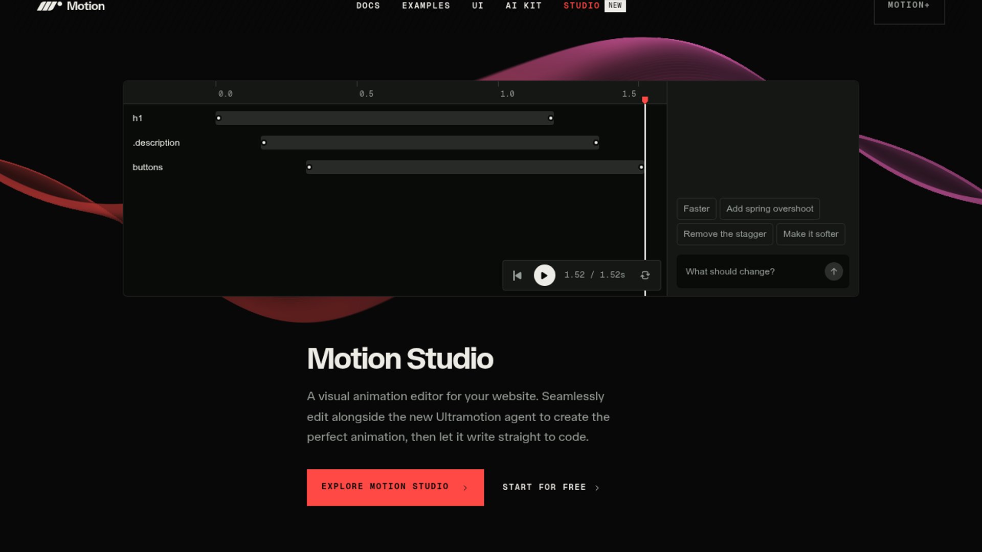 Motion Studio launches AI animation editing