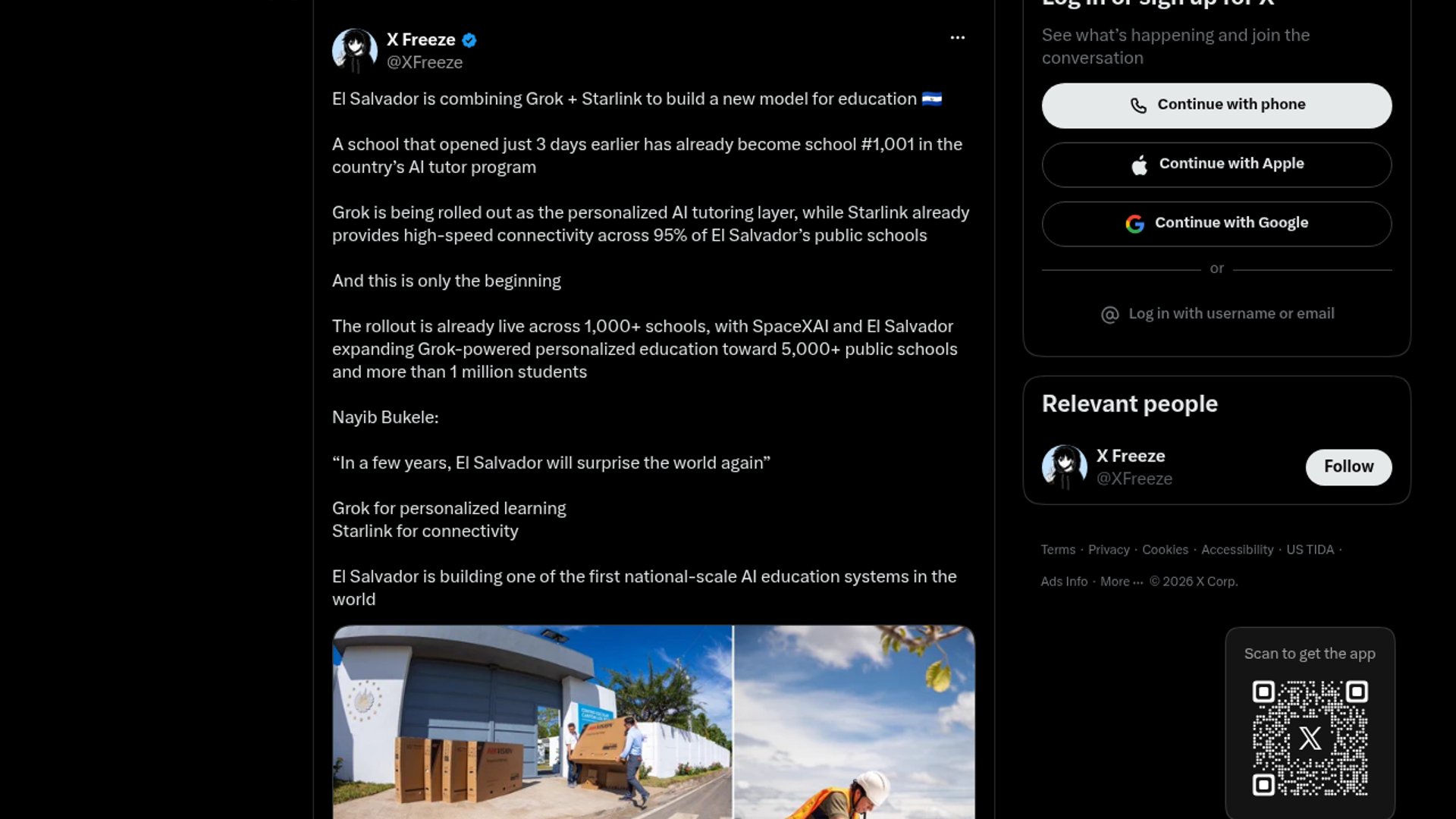 El Salvador expands Grok AI to 1,000 schools