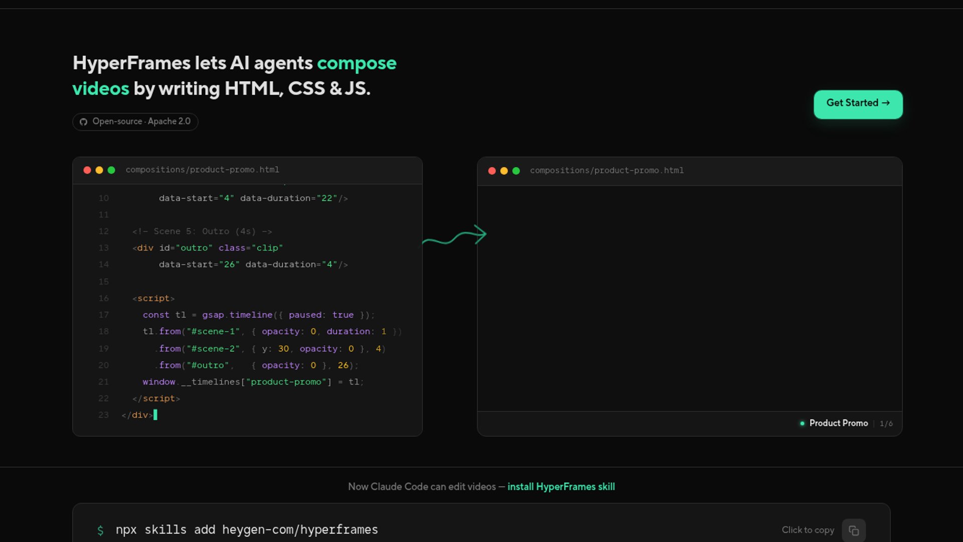 HeyGen has launched HyperFrames, an open-source, agent-native framework that renders deterministic MP4 videos directly from HTML, CSS, and JavaScript.