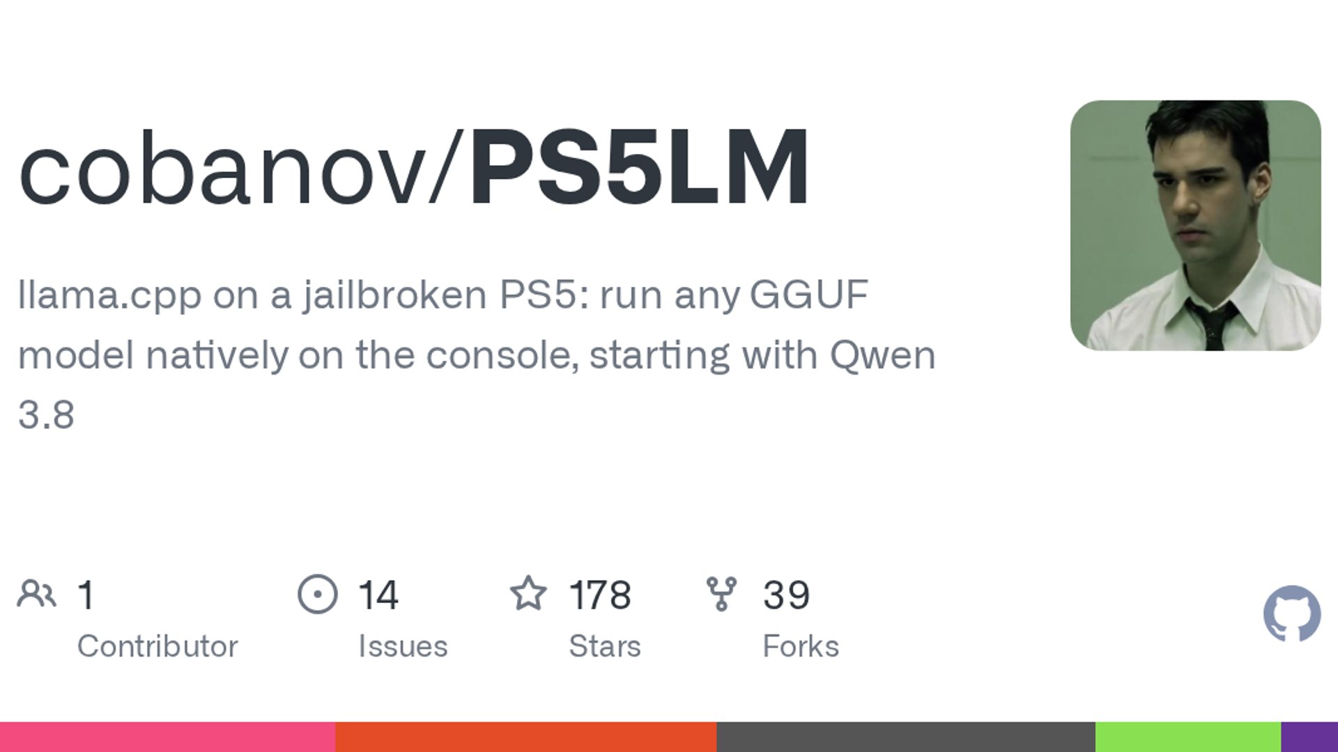 PS5LM runs local GGUF models on PS5