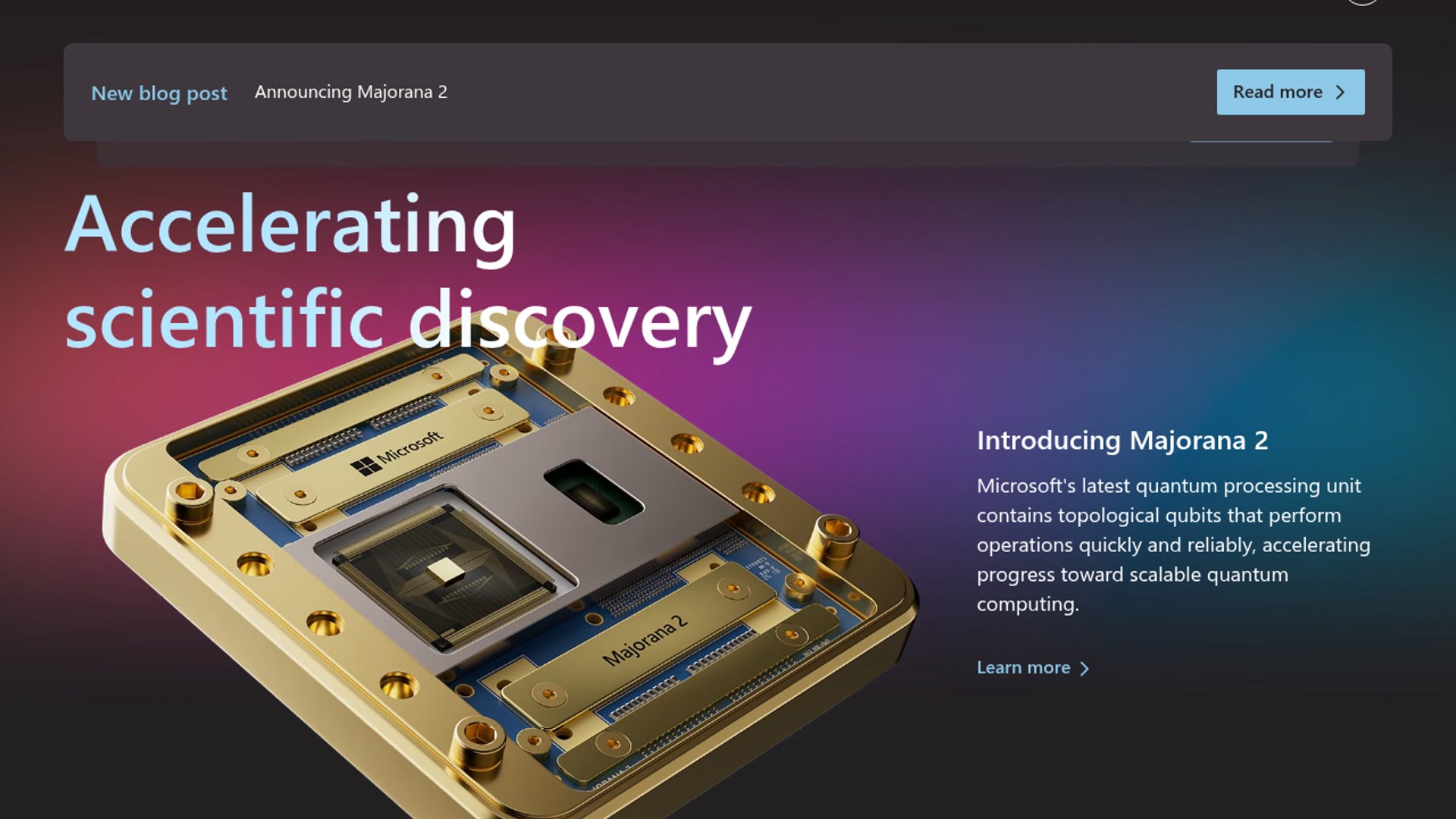 Microsoft details next-gen Majorana 2 chip