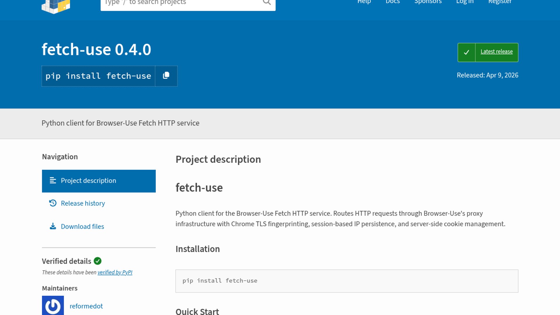 Browser Use launches fetch-use scraping SDK