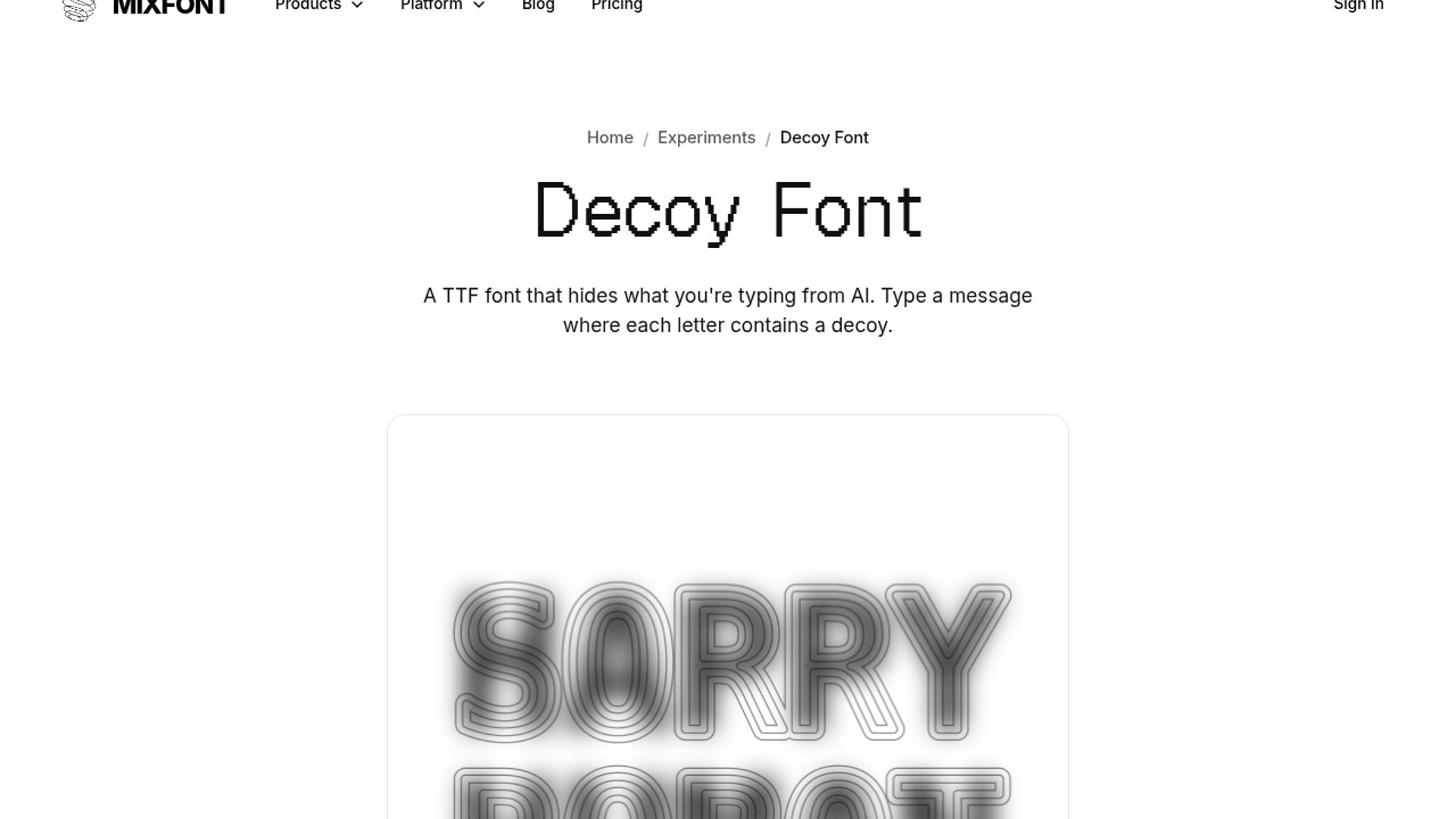 Mixfont releases Decoy Font to mislead AI