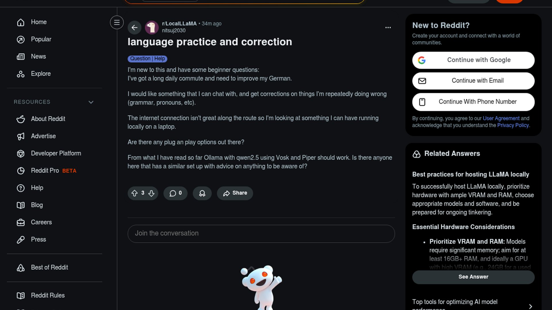 Local AI stack enables offline language practice