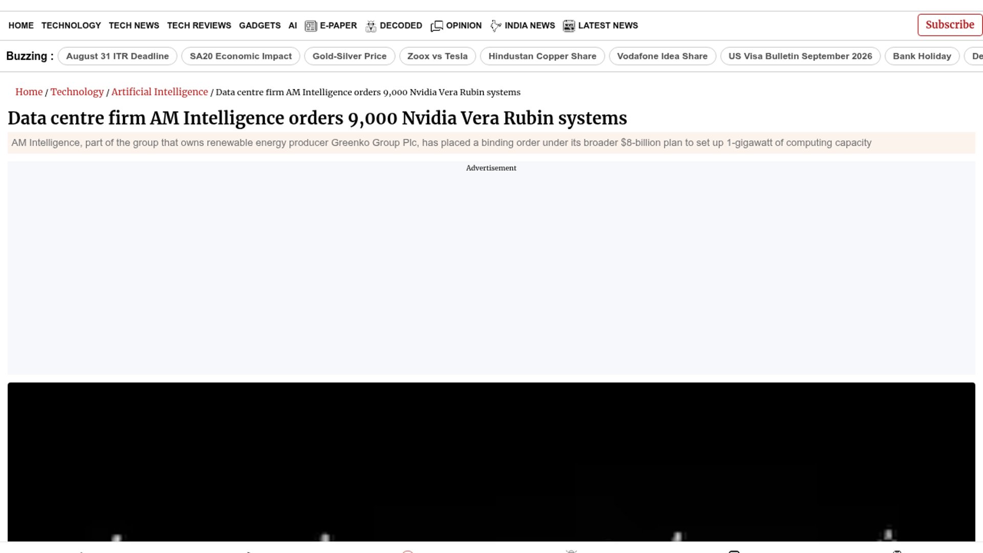 AM Intelligence orders 9,000 Vera Rubin systems