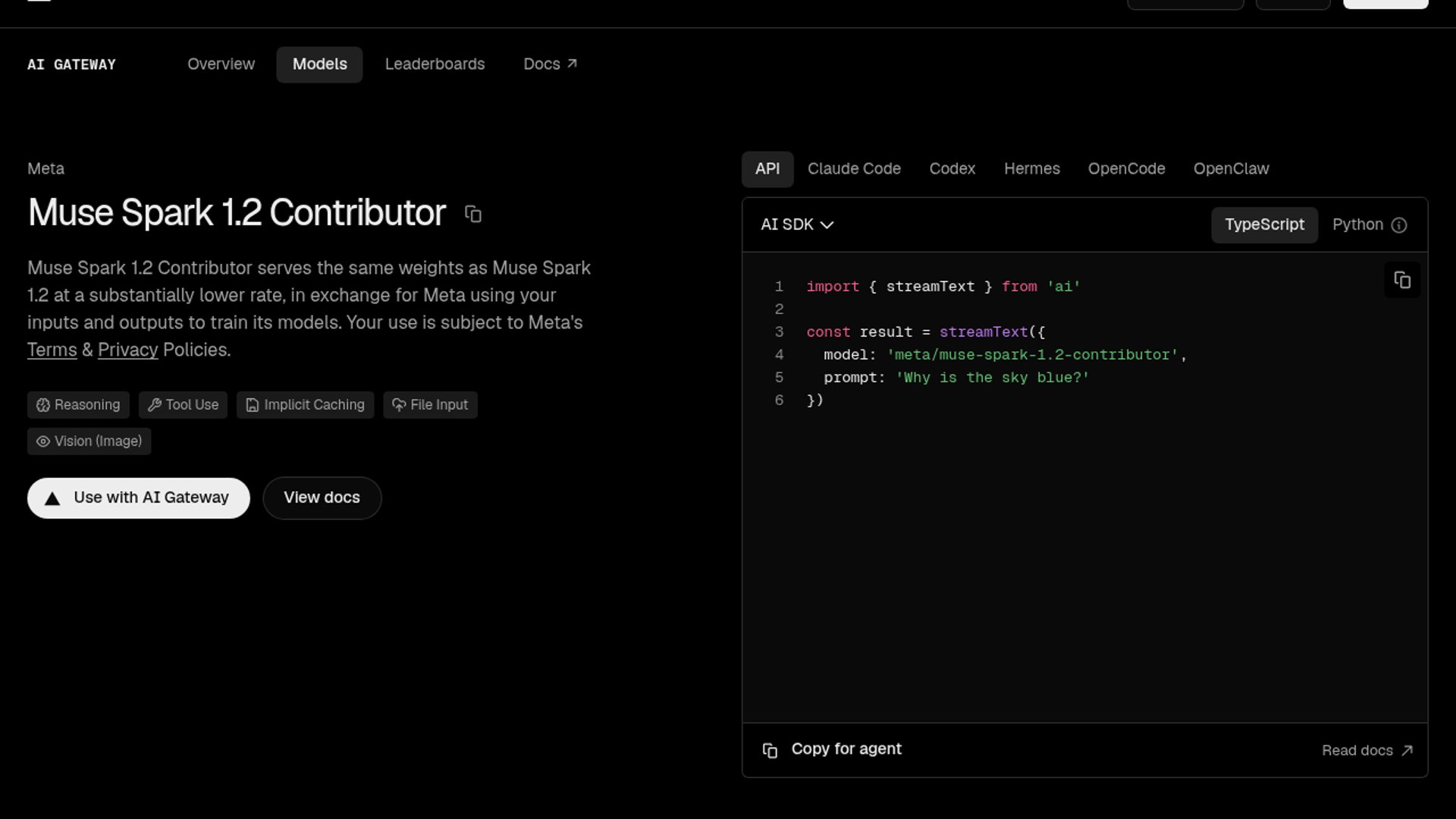 Meta Muse Spark 1.2 Contributor Hits Merge Gateway