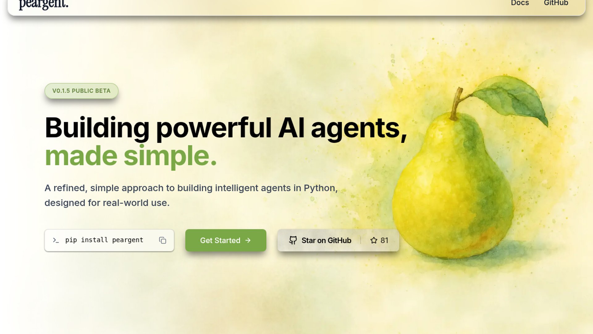 Peargent simplifies building production-ready AI agents