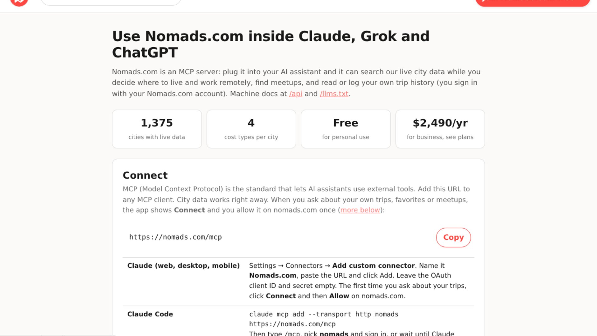 Nomads.com MCP Supports OAuth Sign-In