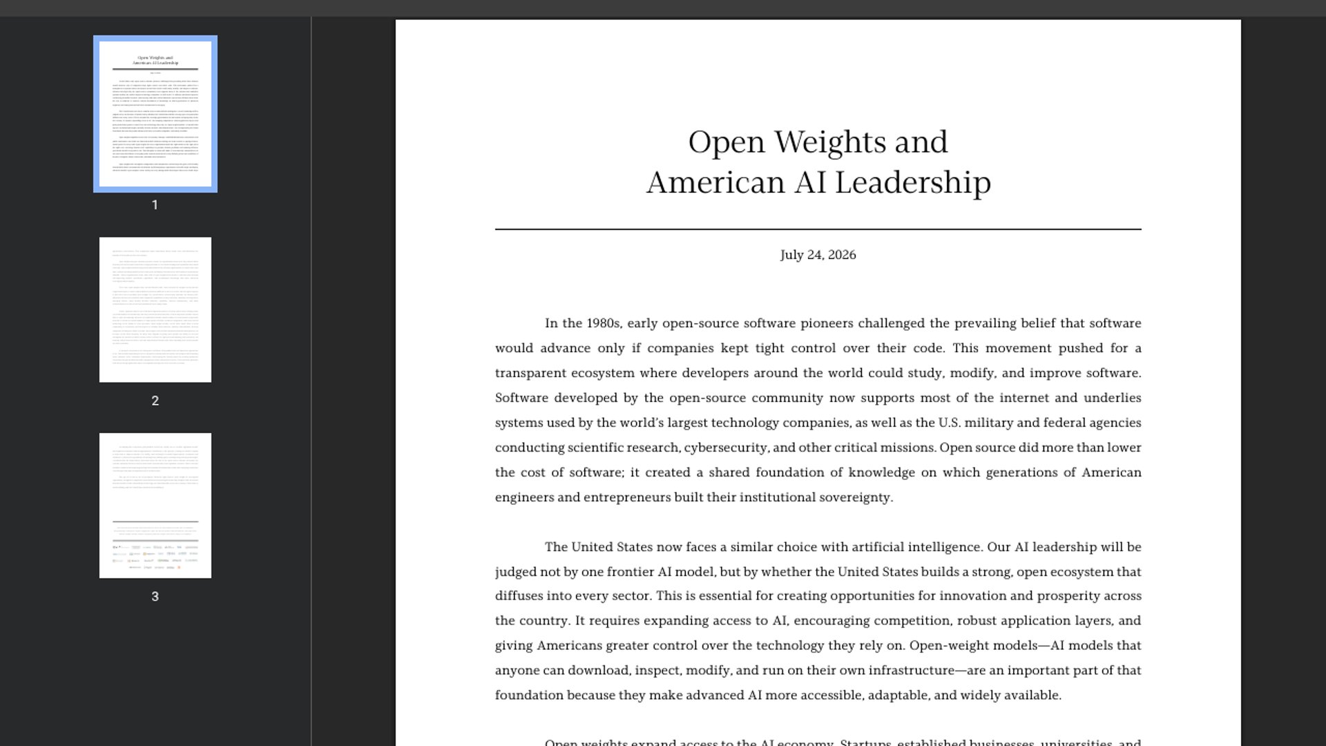 Tech giants publish paper backing open-weight AI