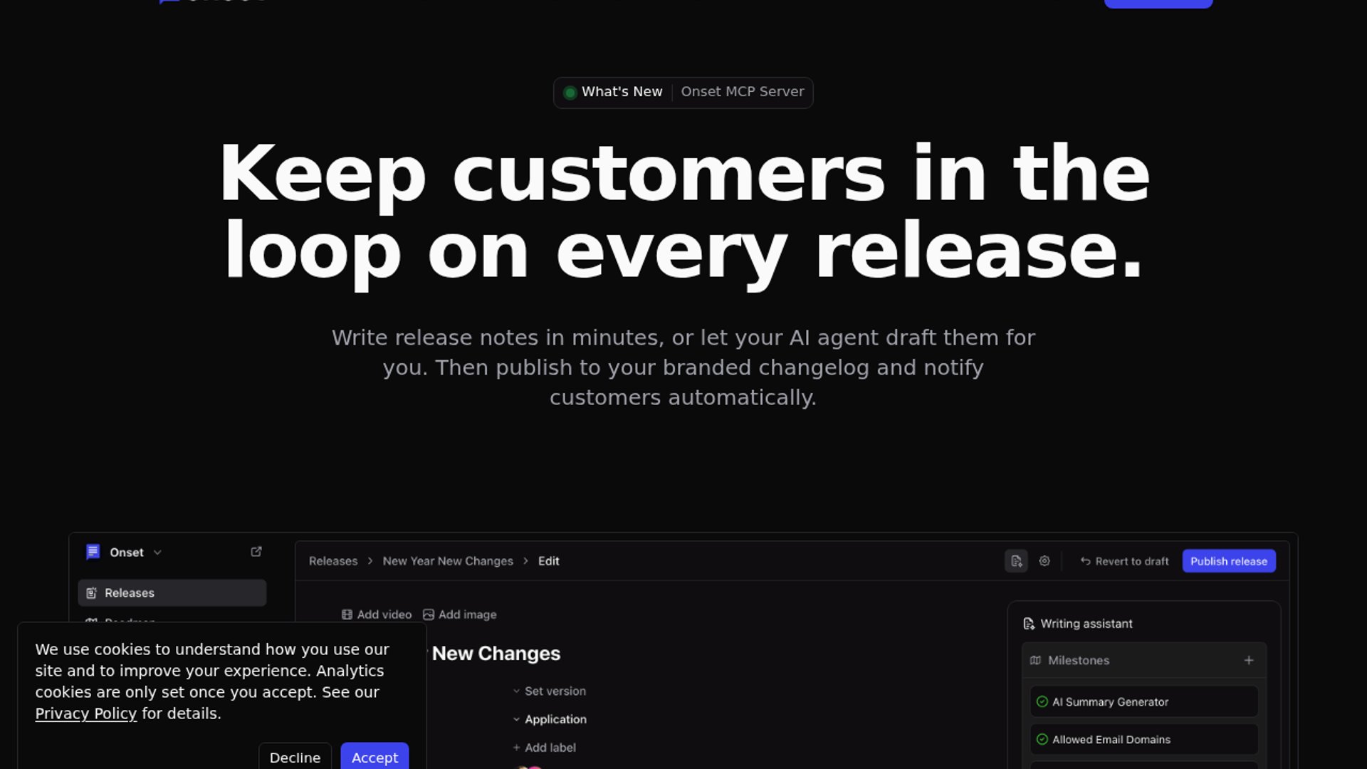 Onset MCP Brings Changelogs Into AI Editors