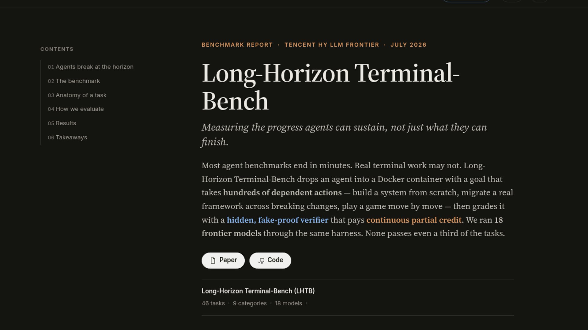 LHTB benchmark tests long-horizon terminal AI agents