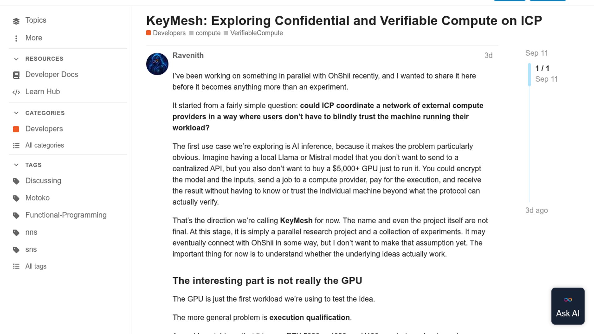 KeyMesh Explores Verifiable External Compute