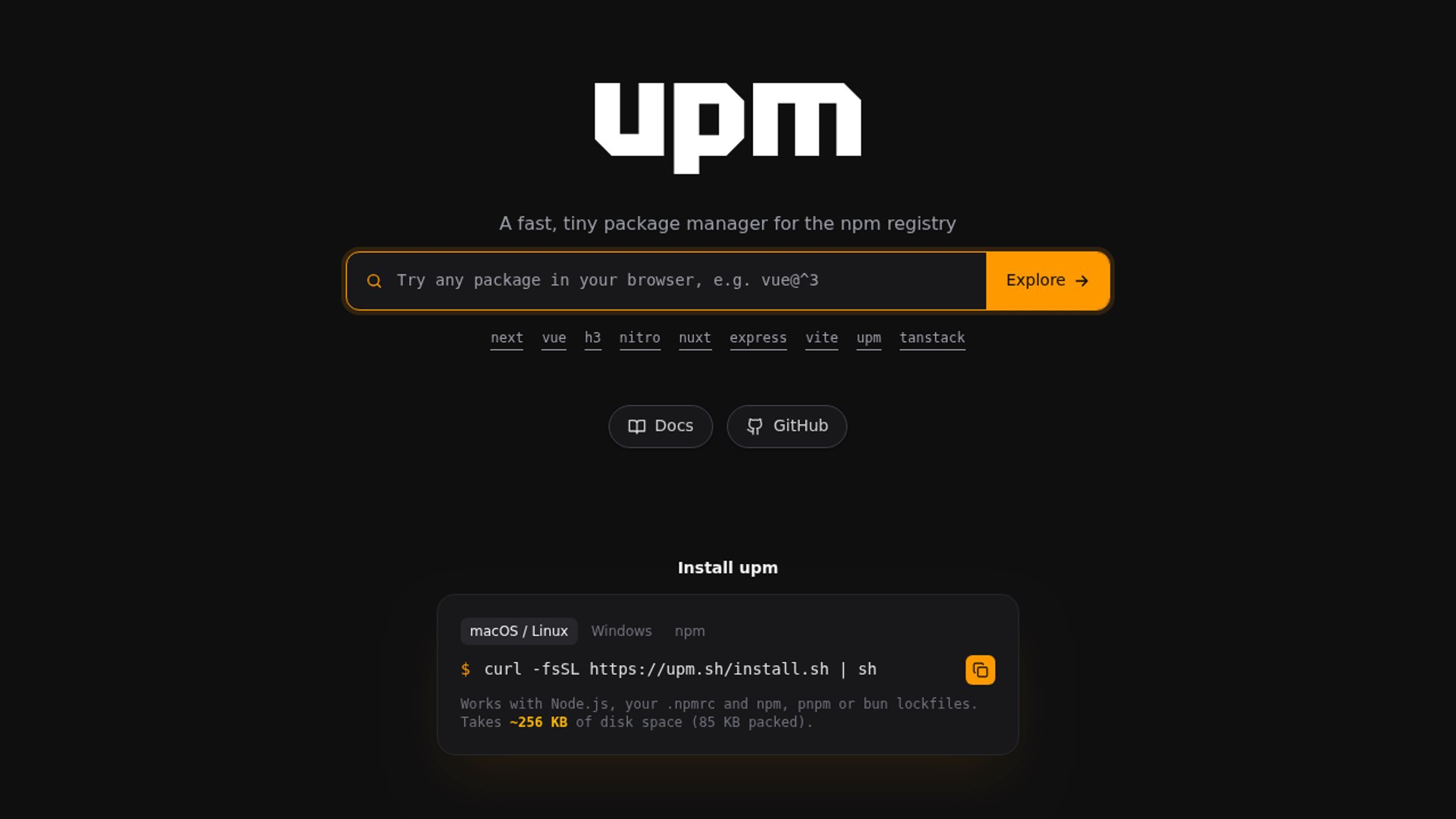 upm launches tiny npm replacement