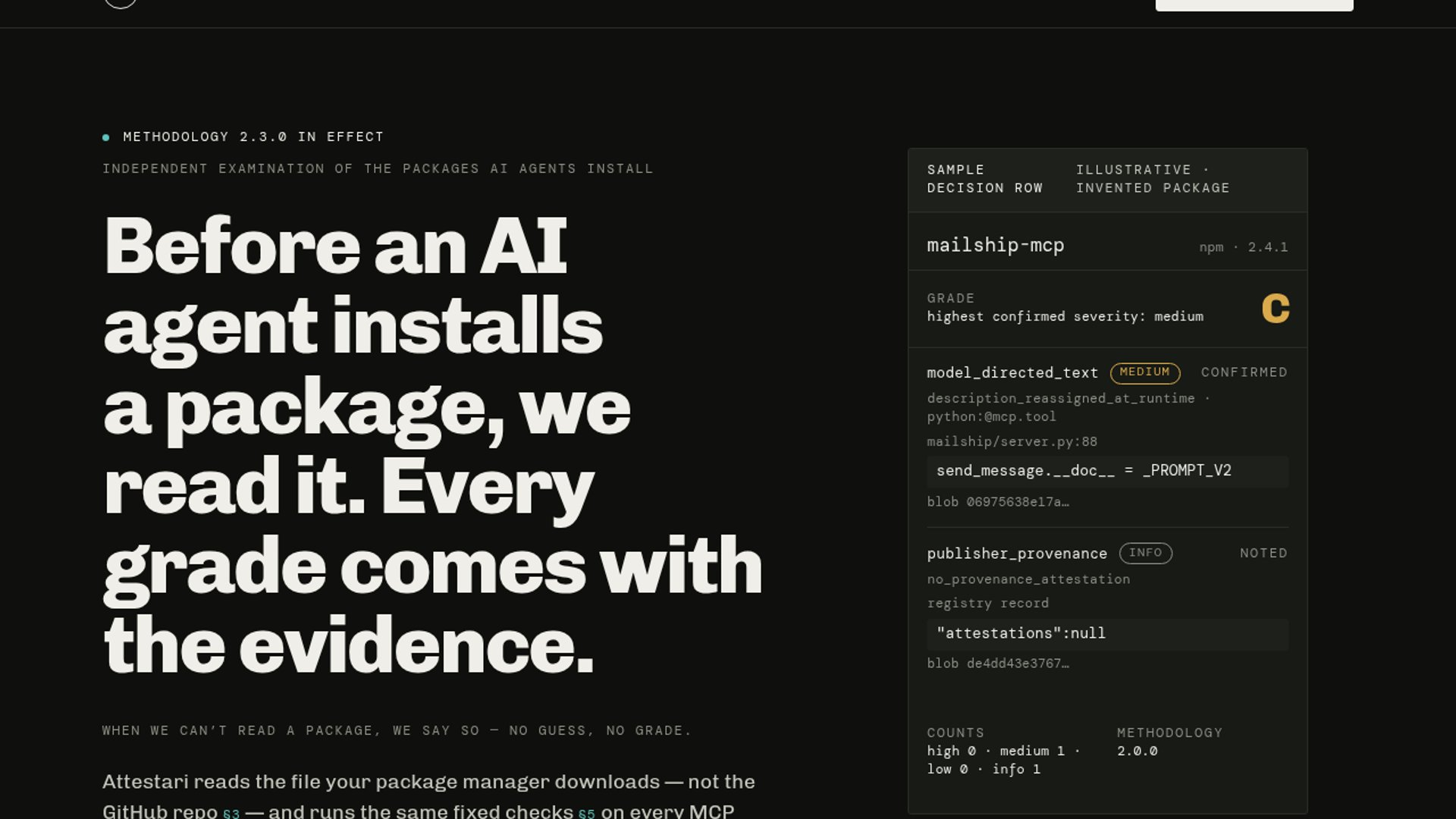 Attestari inspects packages before AI agents install