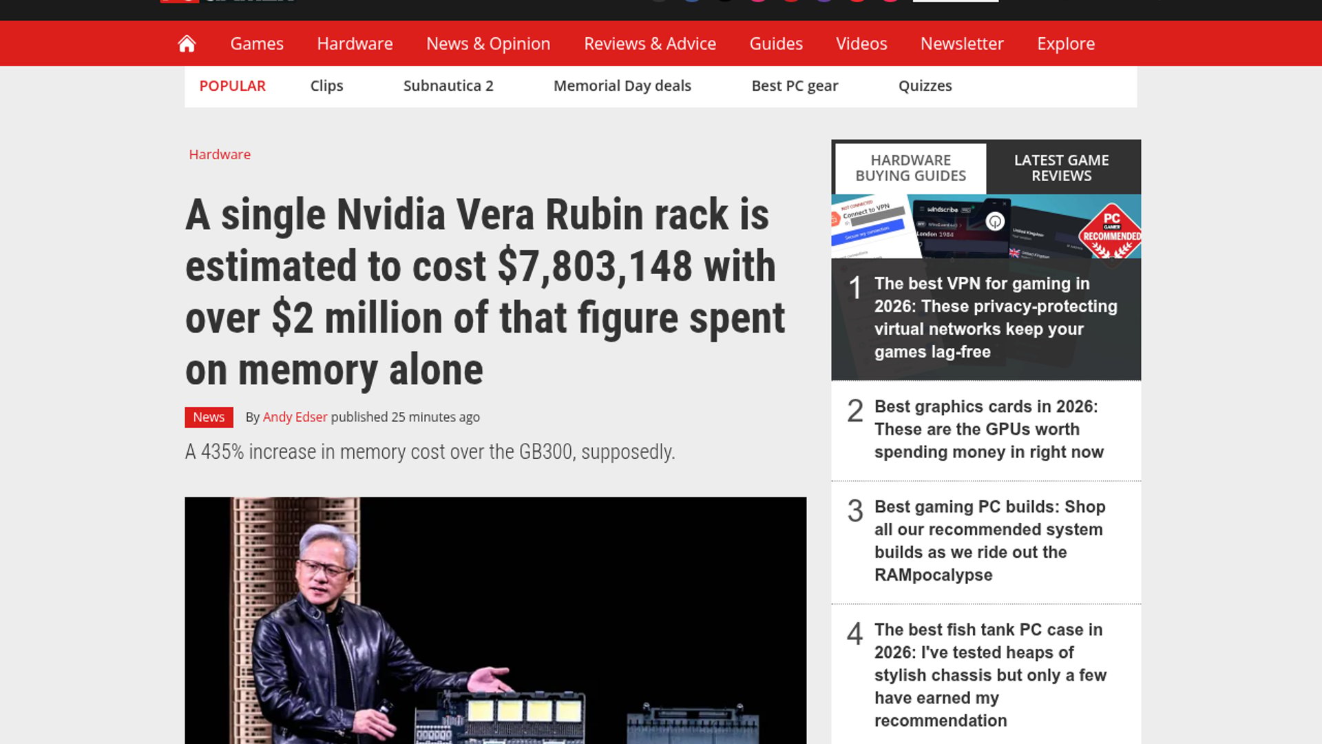 Morgan Stanley Puts Rubin Rack at $7.8M