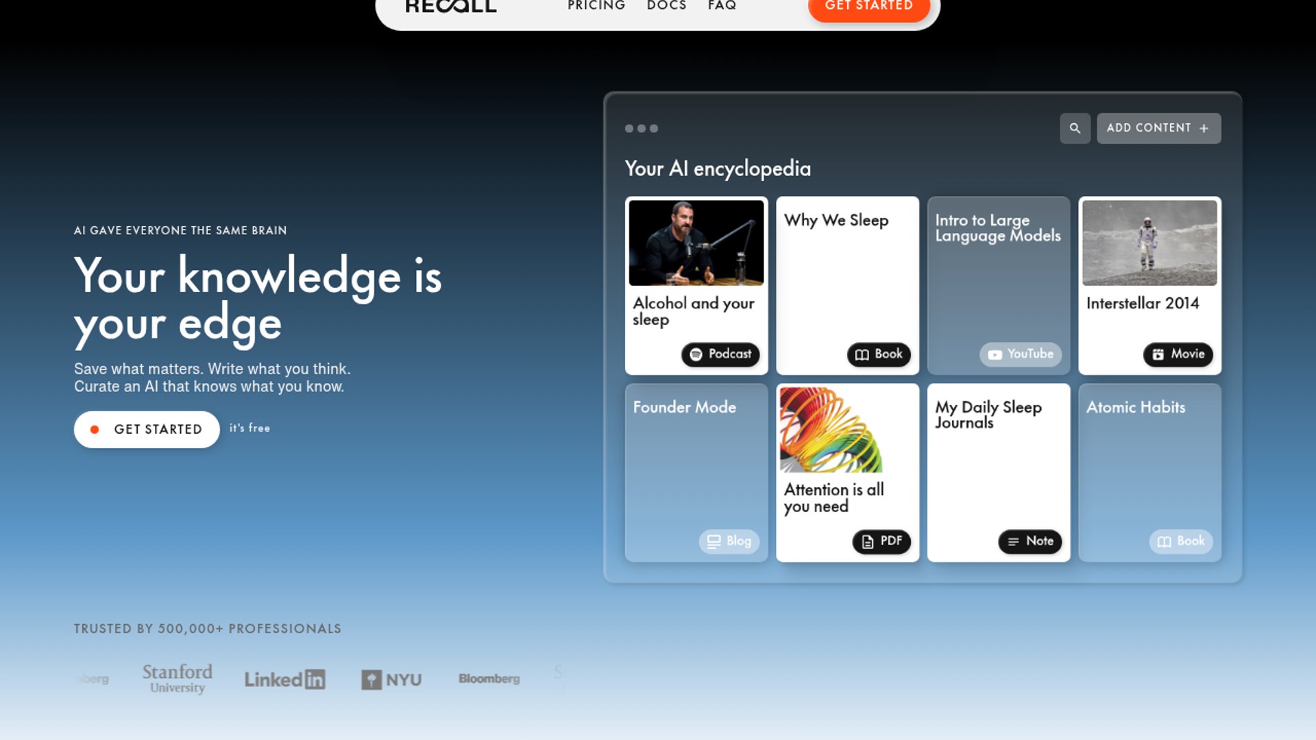 Recall 2.0 brings agentic knowledge chat