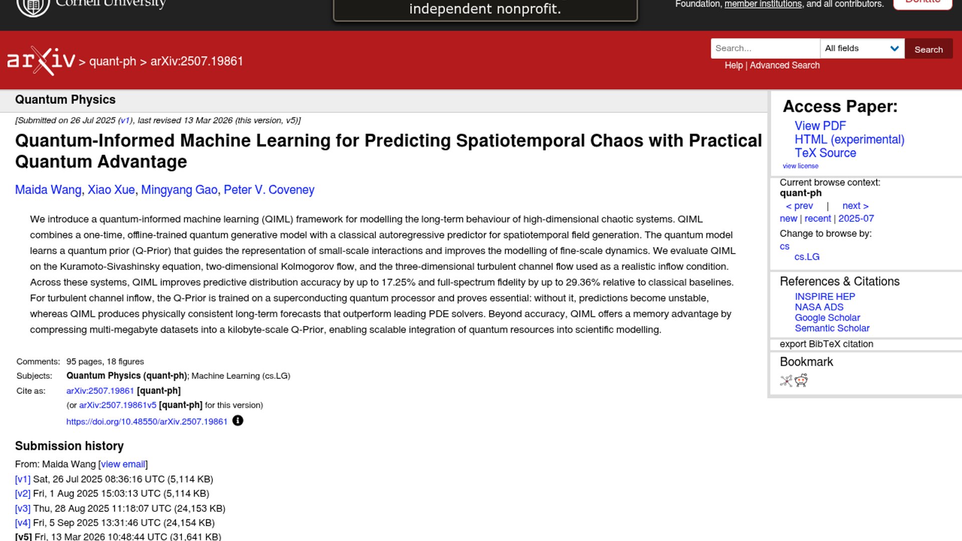 Quantum computer boosts chaotic AI predictions