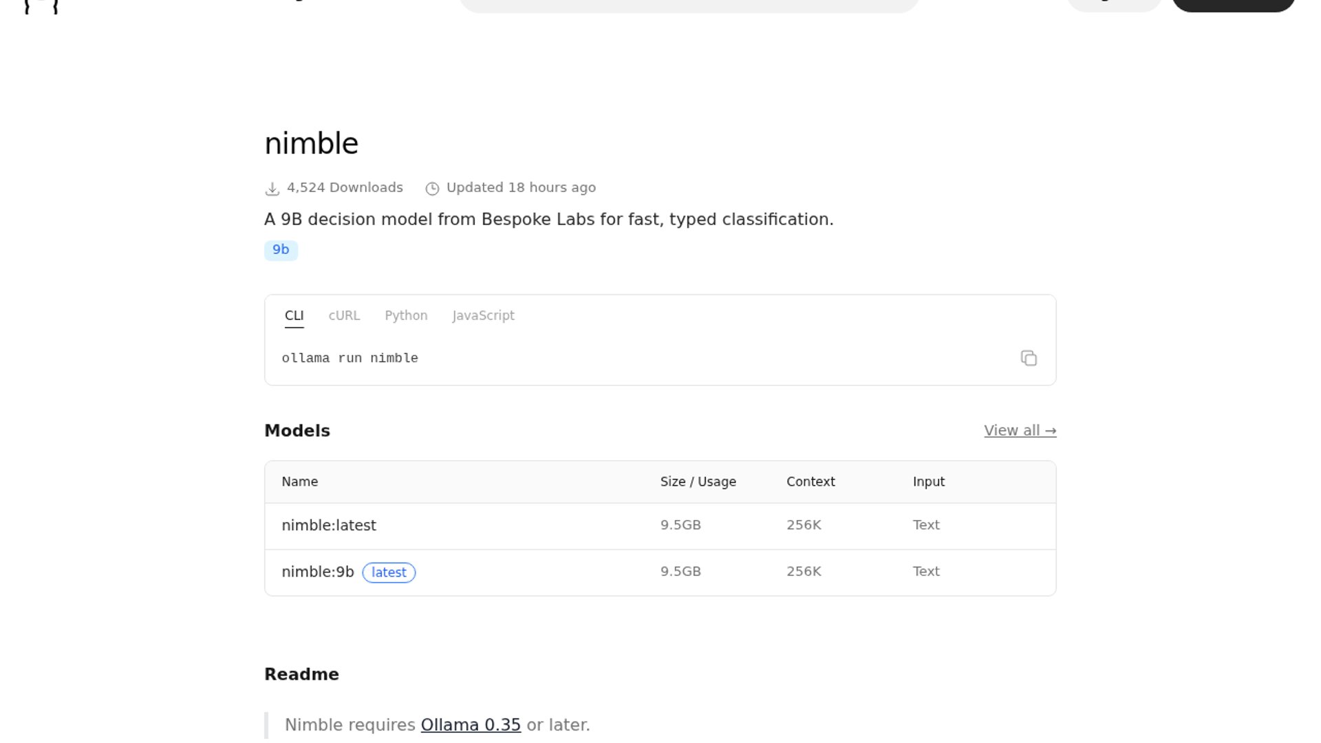 Nimble lands in Ollama with typed decisions