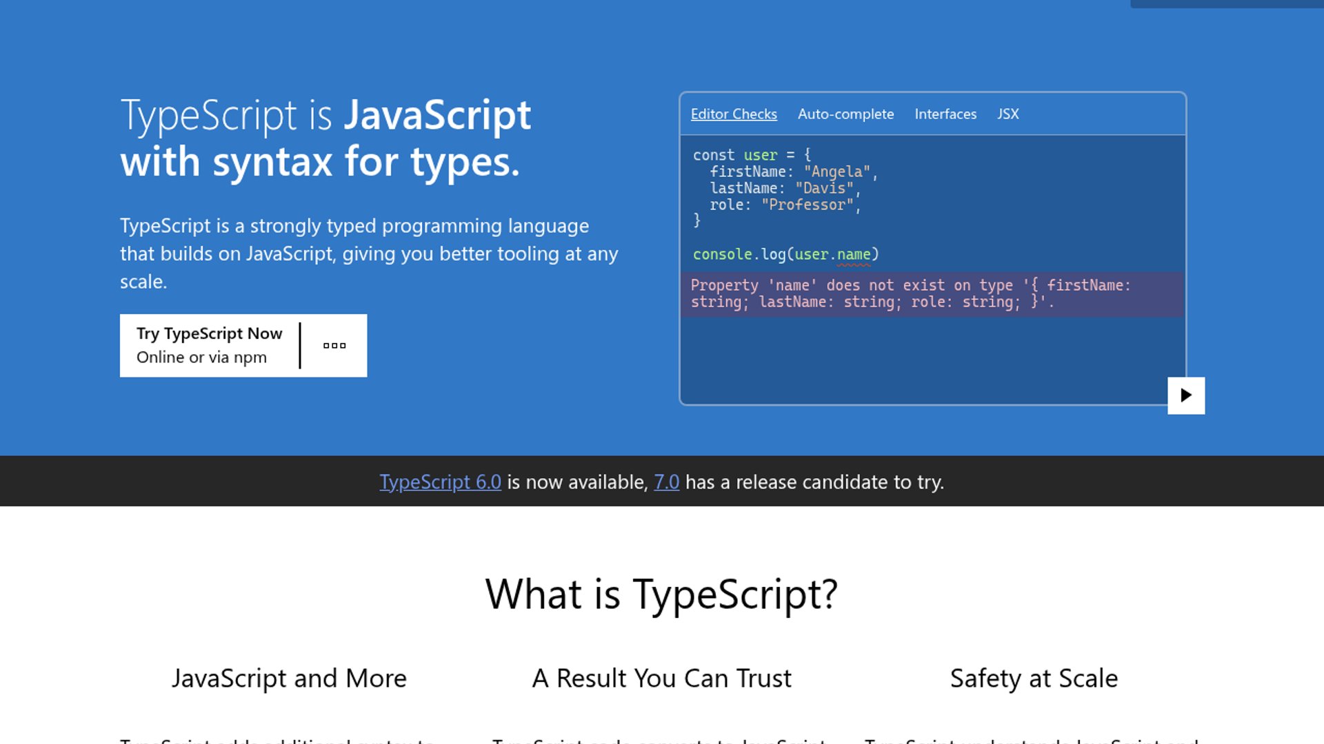 TypeScript 7.0 ships Go compiler rewrite