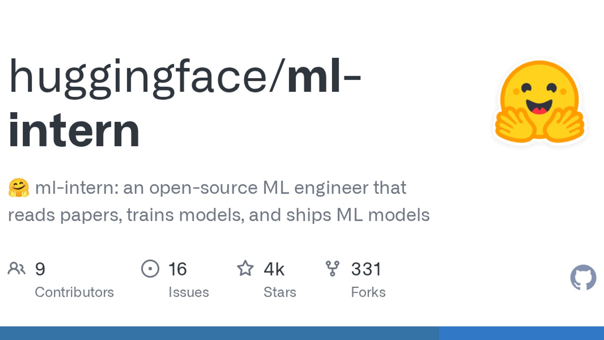 Hugging Face drops ml-intern, autonomous ML engineer