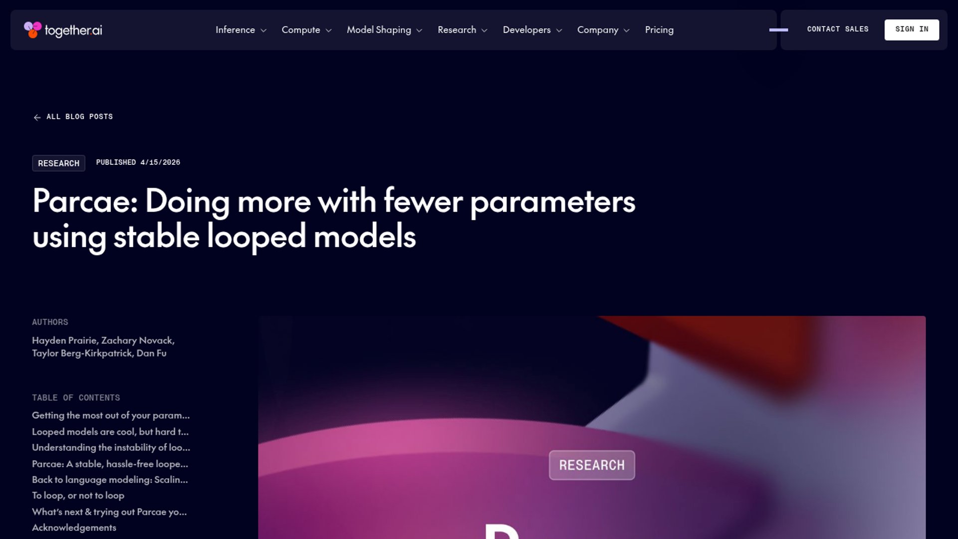 Parcae looped models match double-sized transformers