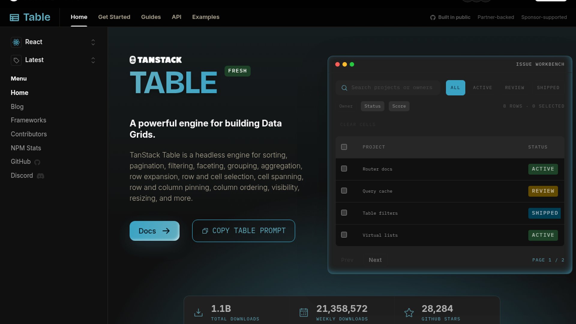 Shadcn UI and Shadcn Svelte upgrade to TanStack Table V9