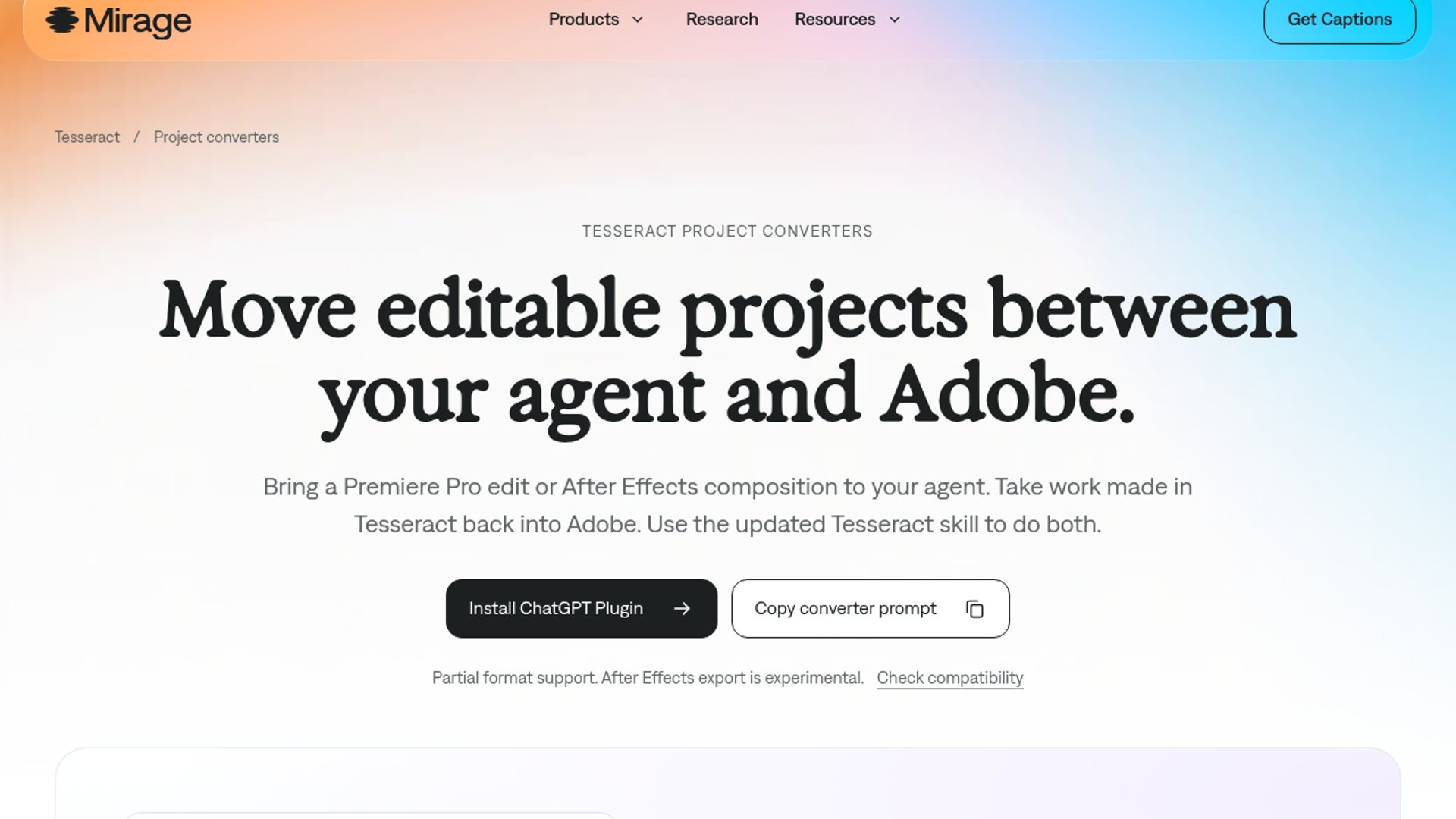 Tesseract Brings Adobe Projects to Agents