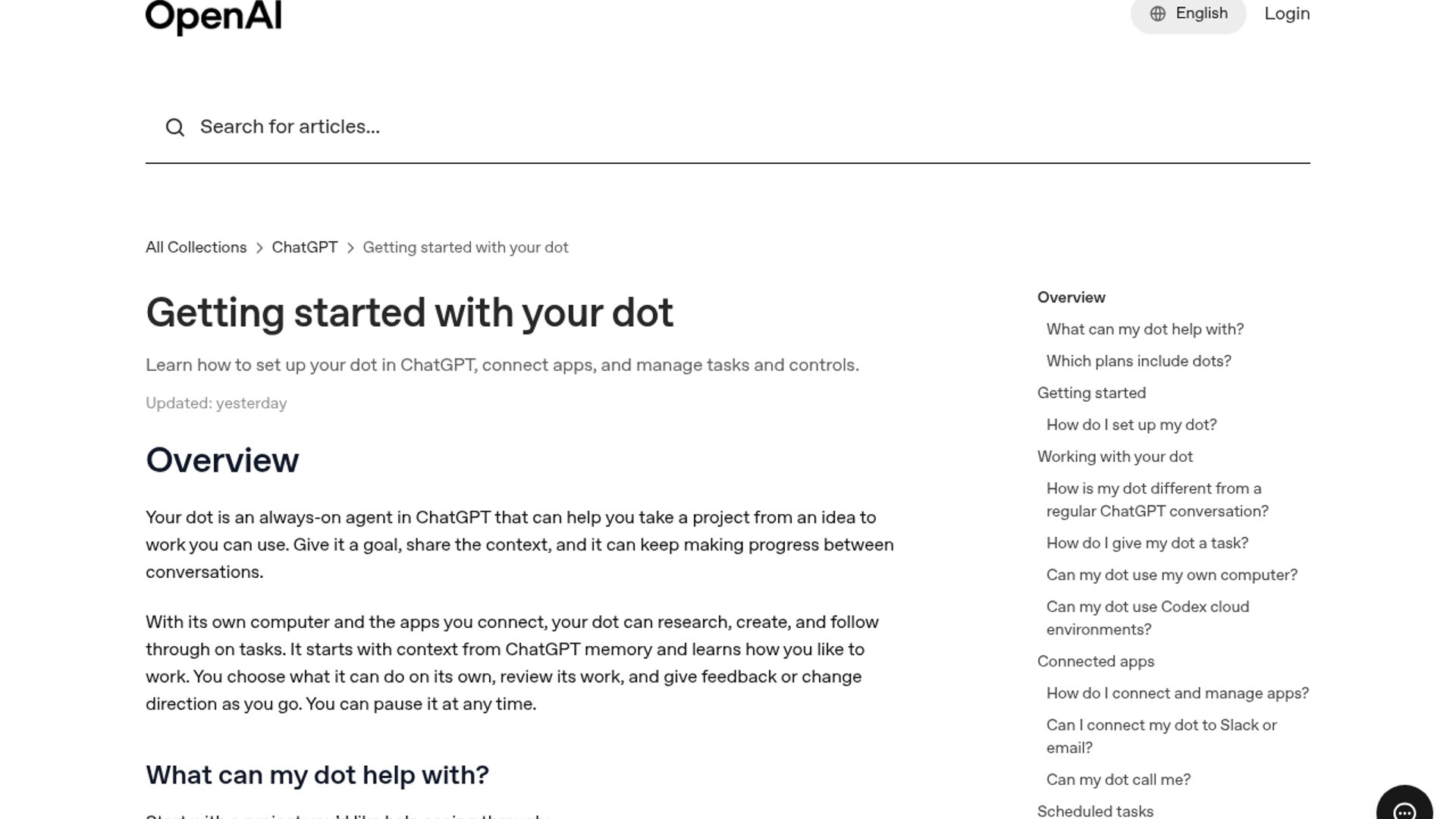 ChatGPT Adds One-Tap Dot Widget