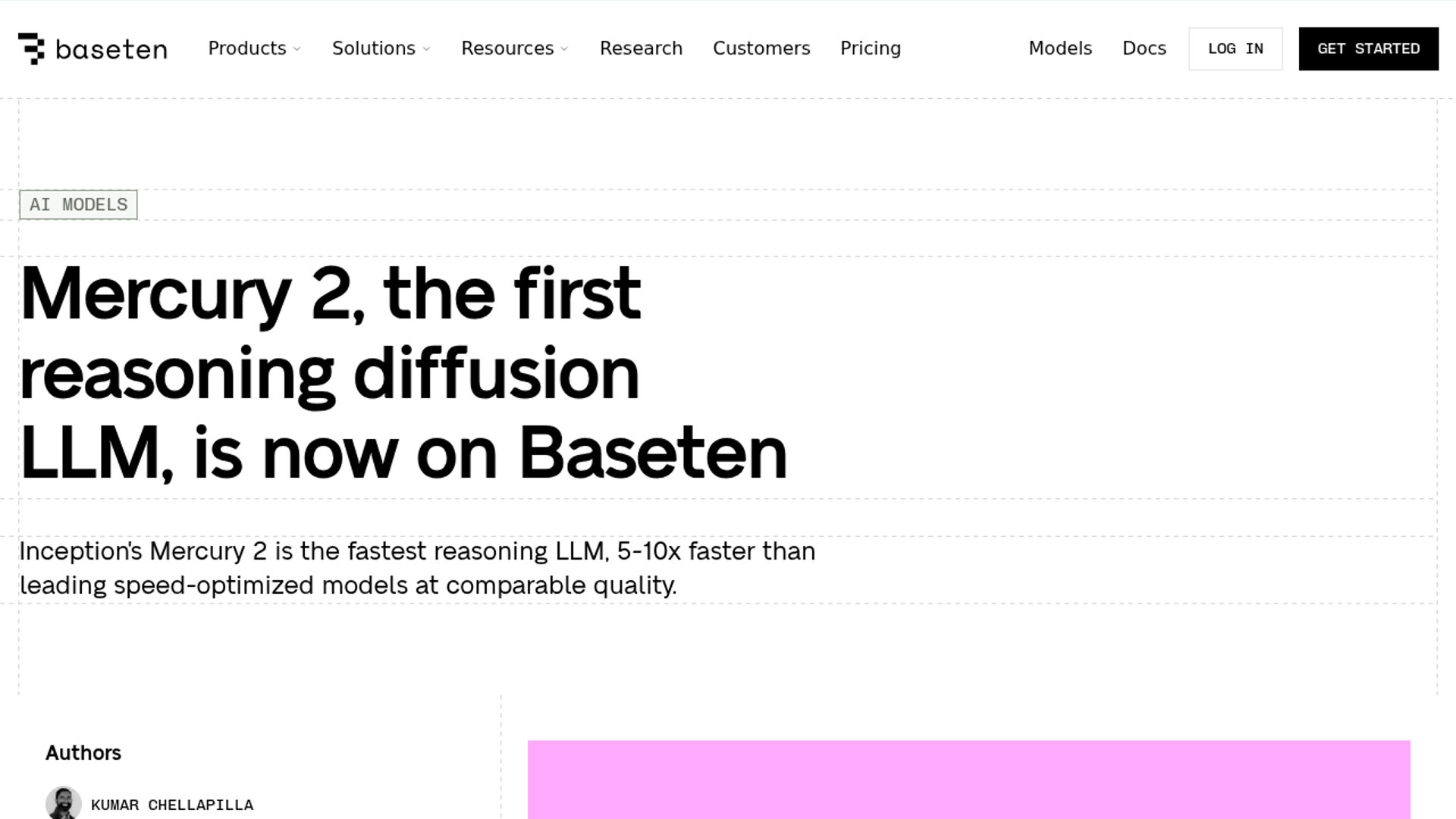 Inception's Mercury 2, the first commercial-scale reasoning diffusion LLM, is now available for production deployment on Baseten.