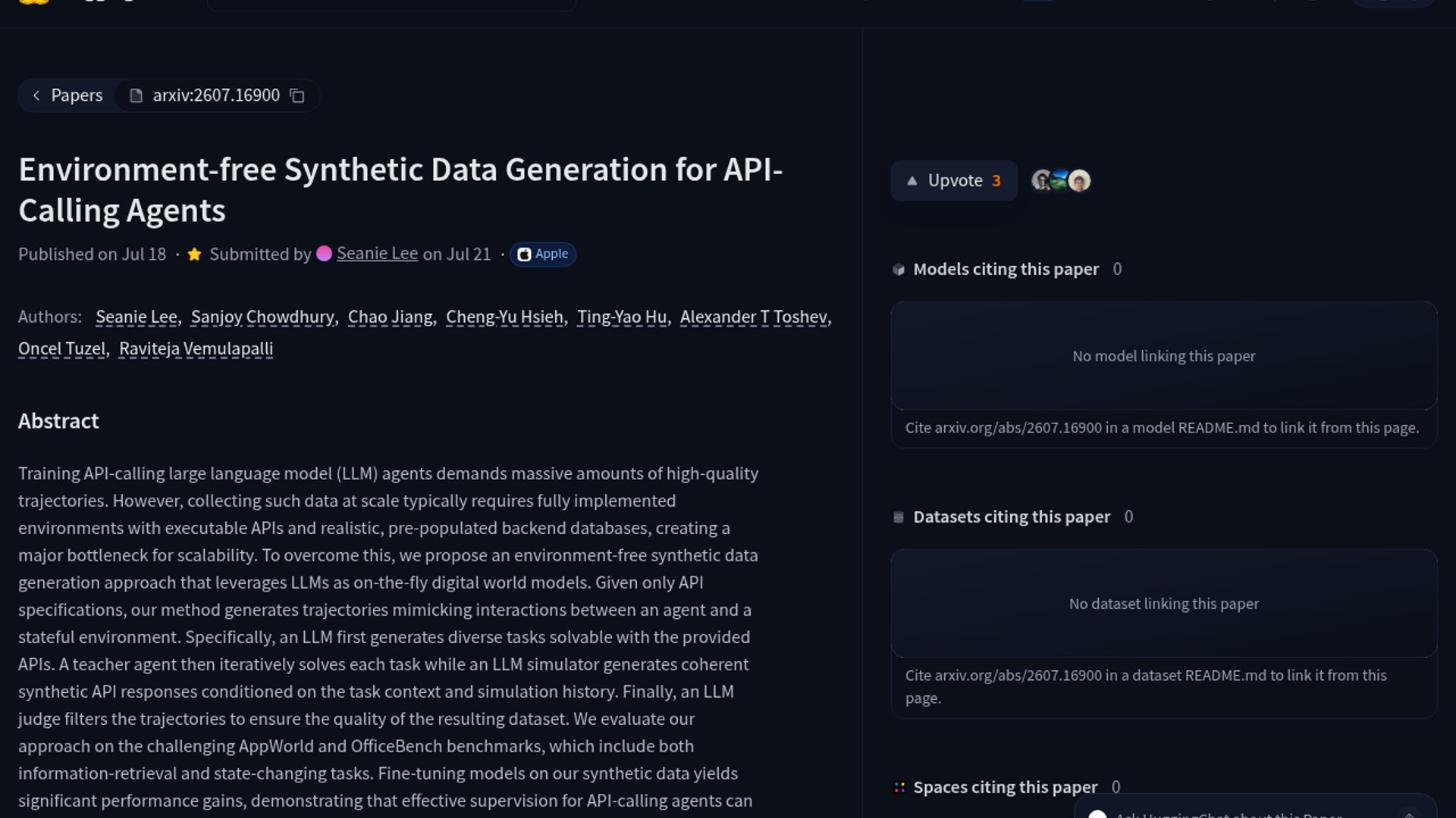Apple unveils Environment-free Synthetic Data Generation