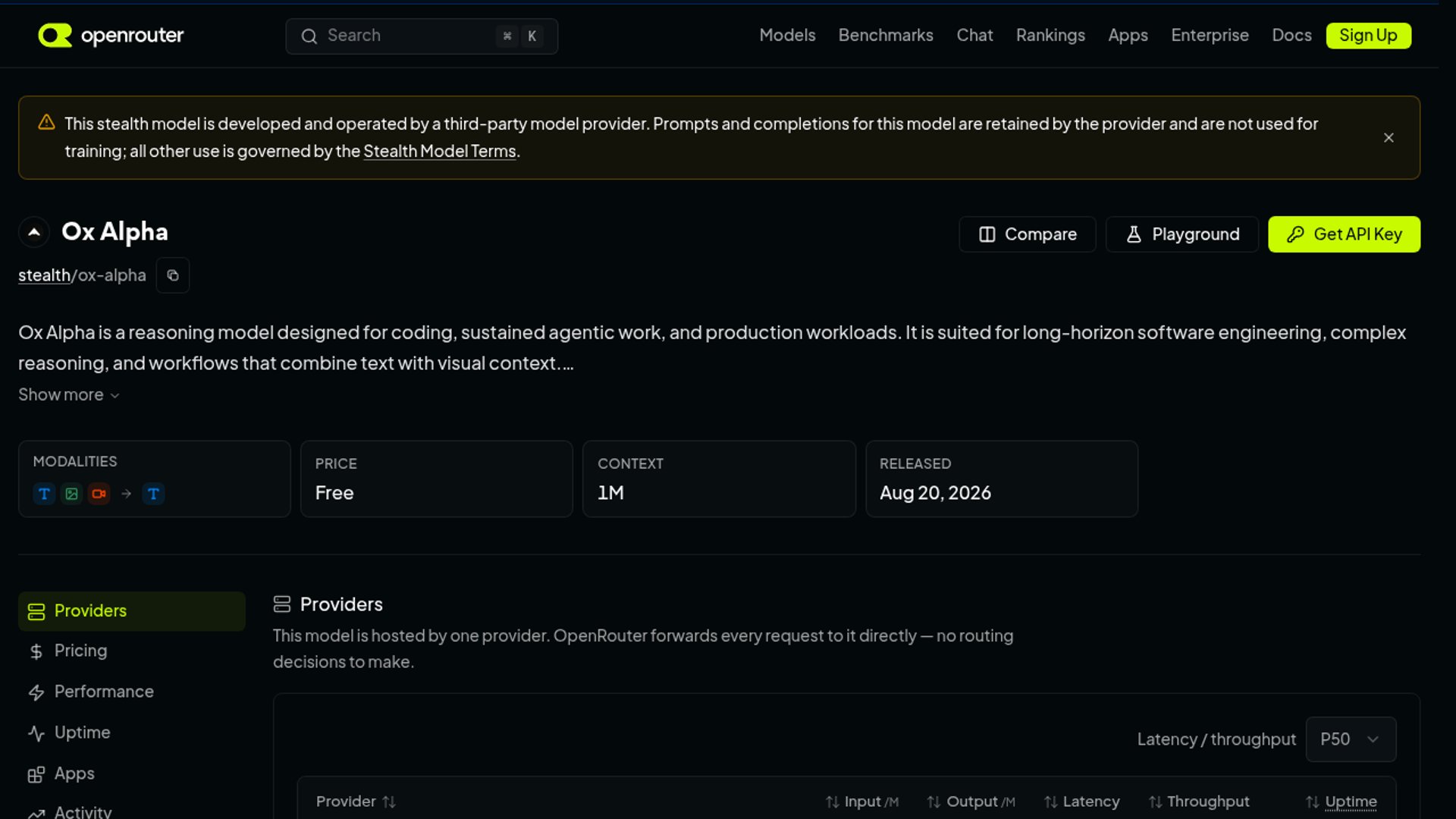 Ox Alpha lands with 1M-token context