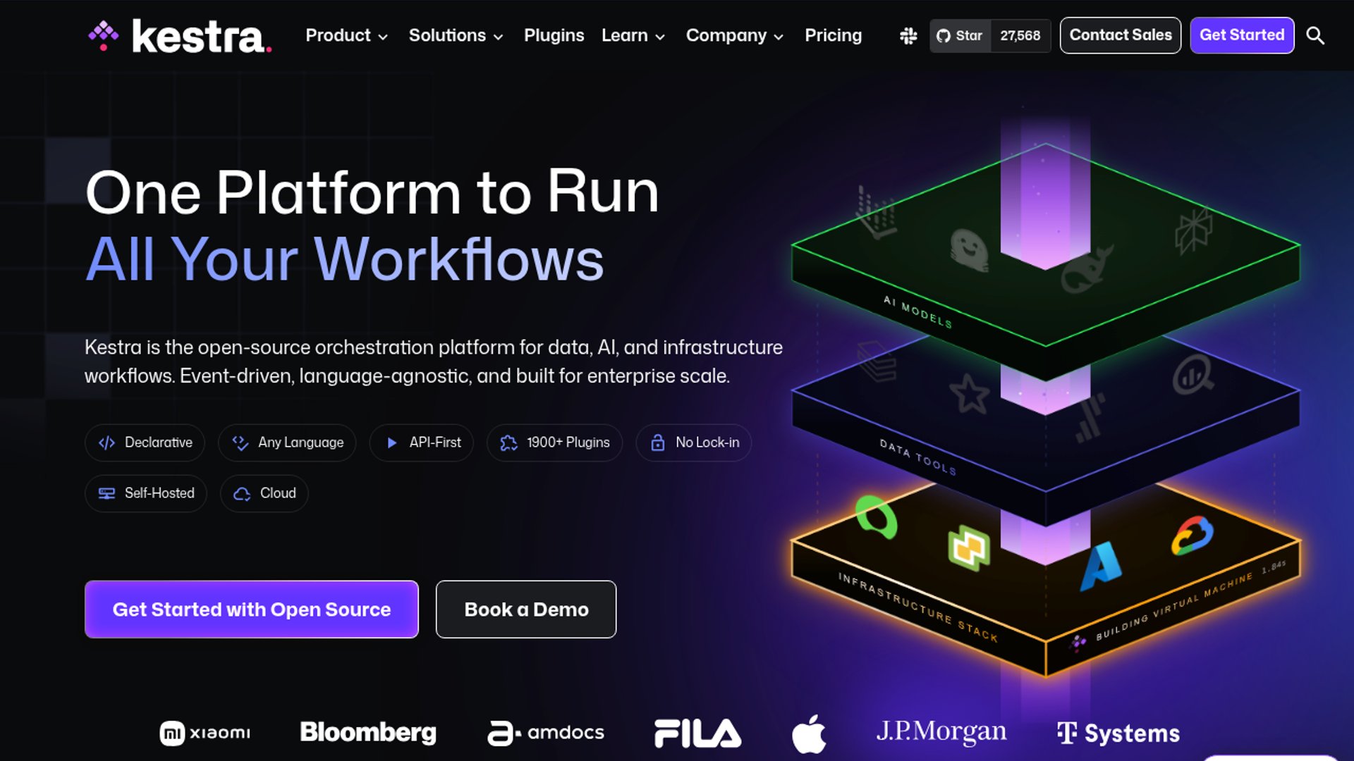Kestra orchestrates AI agent workflows via YAML