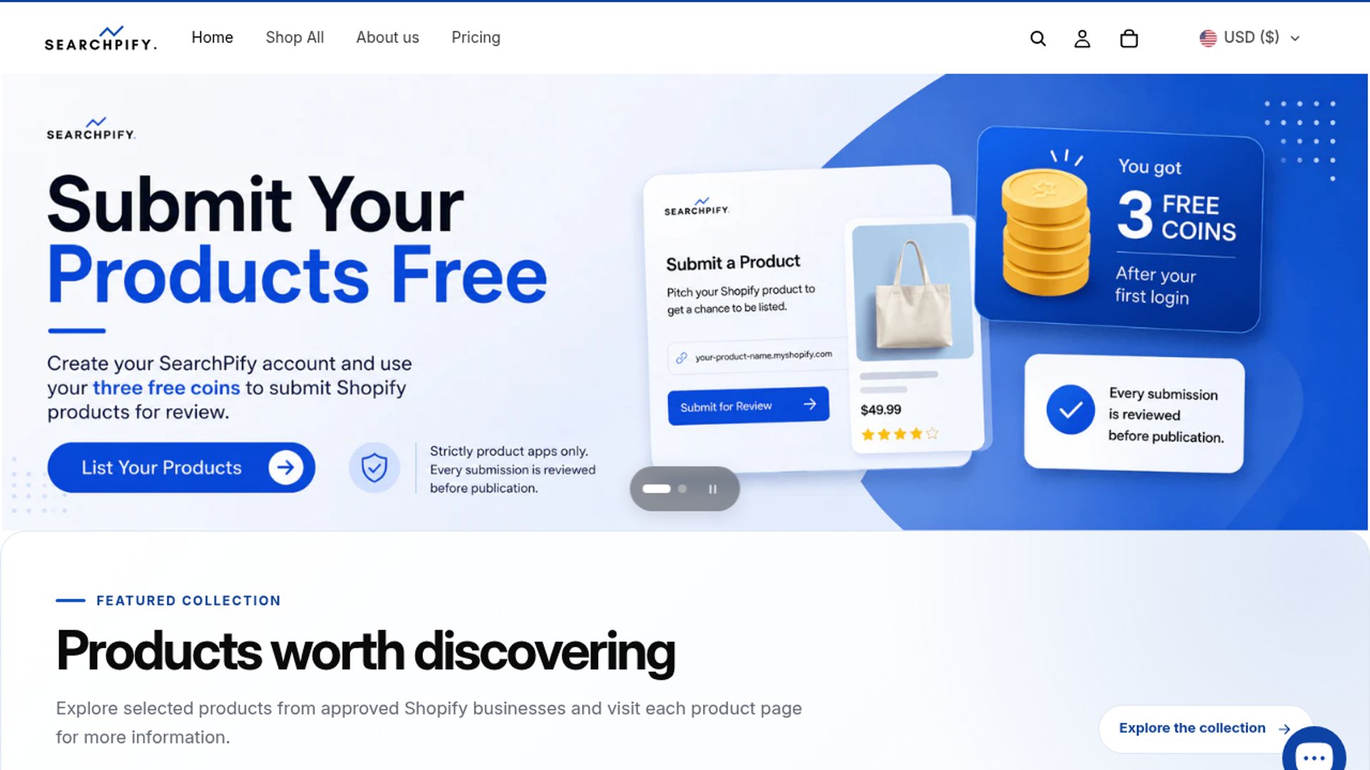 SearchPify drives Shopify product discovery via structured pages