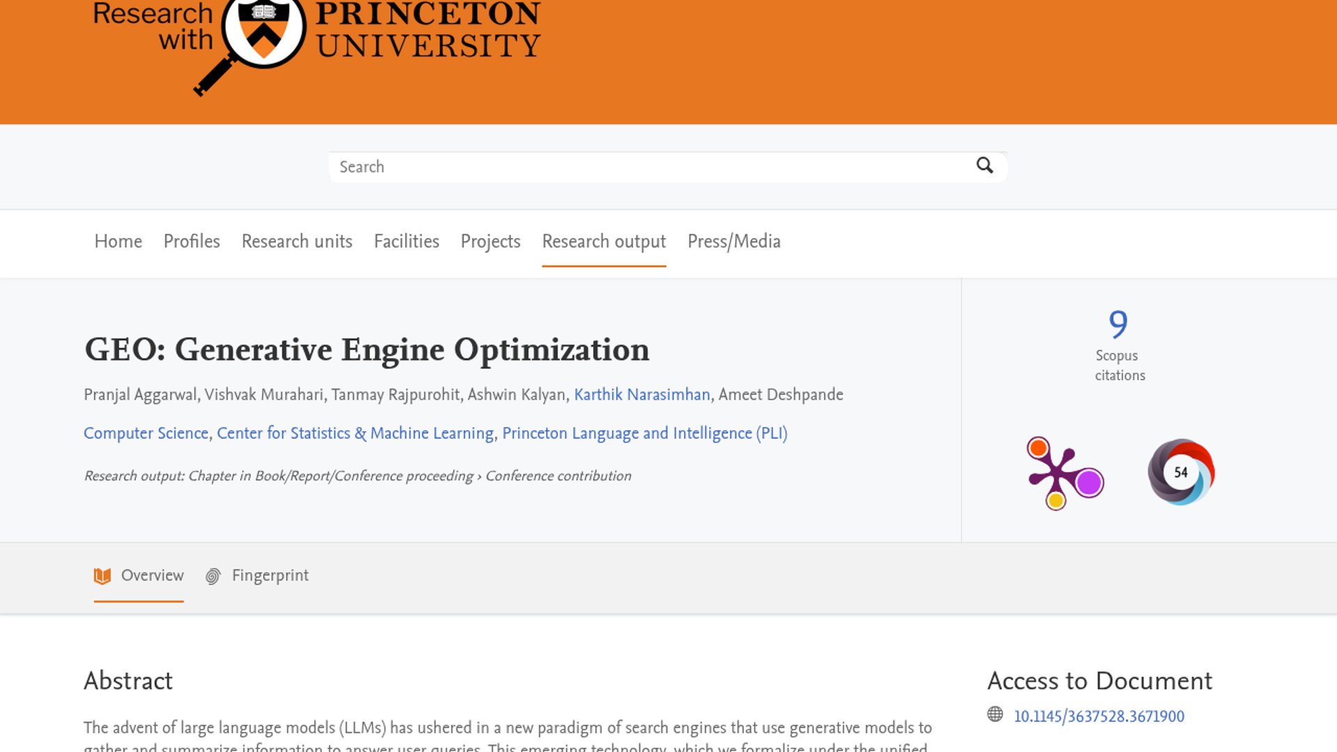 Princeton GEO Paper Maps LLM Citation Signals