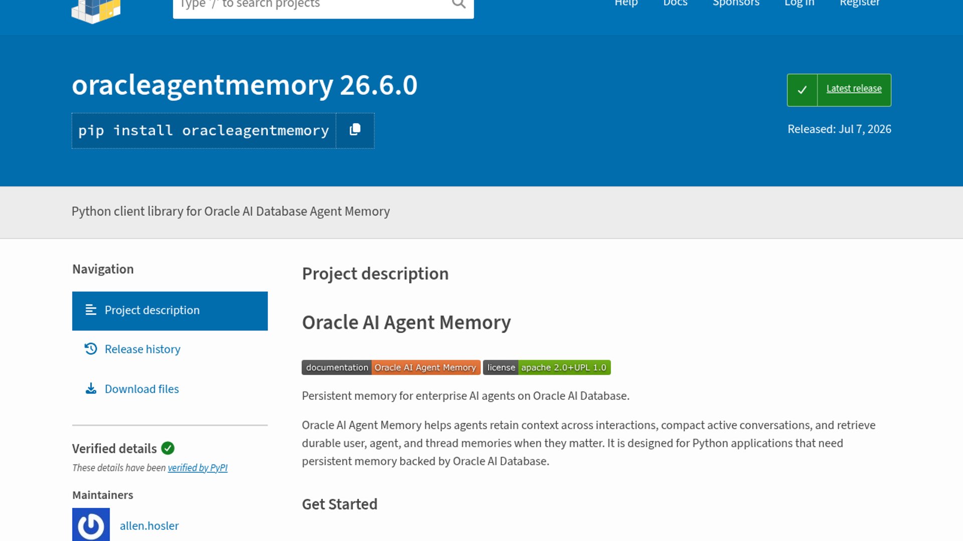 Oracle updates AI Agent Memory Python library