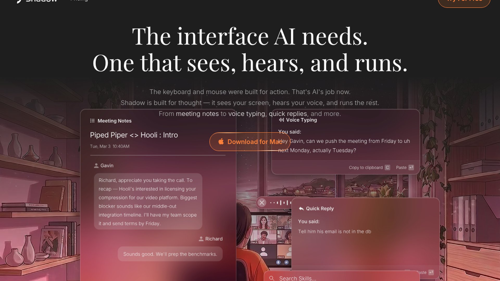 Shadow launches bot-free AI interface for Mac