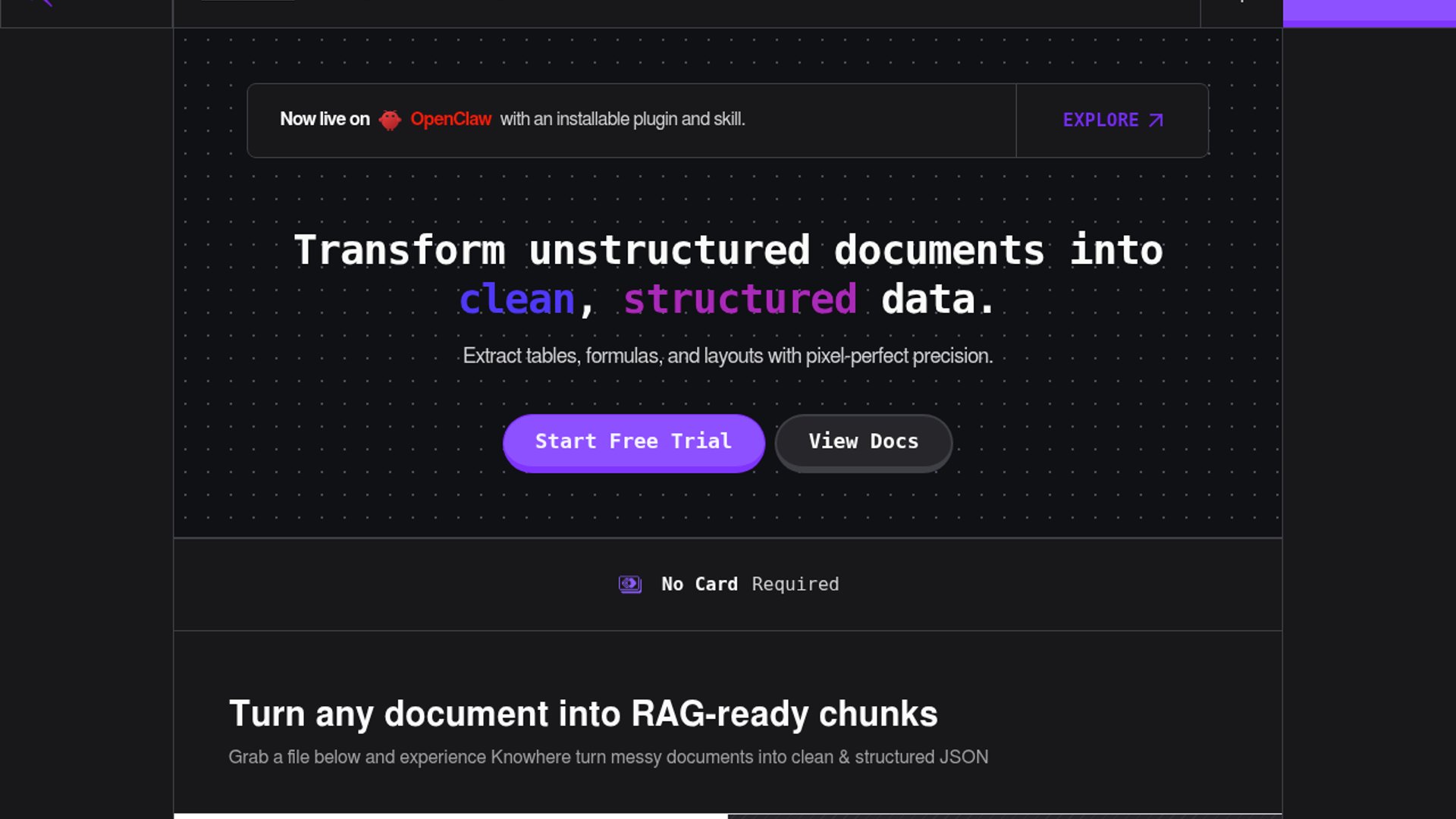 Knowhere parses unstructured documents for RAG