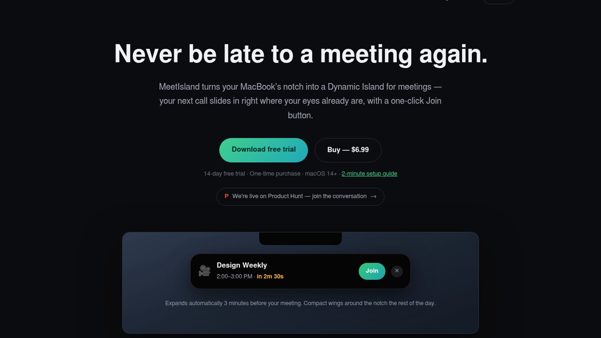 MeetIsland turns MacBook notch into meeting tracker