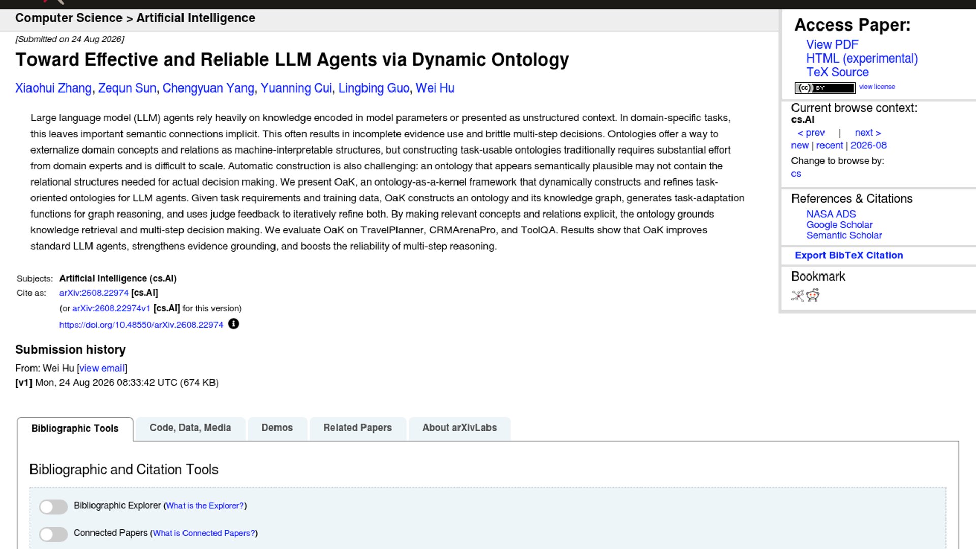 OaK Builds Dynamic Ontologies for Reliable Agents
