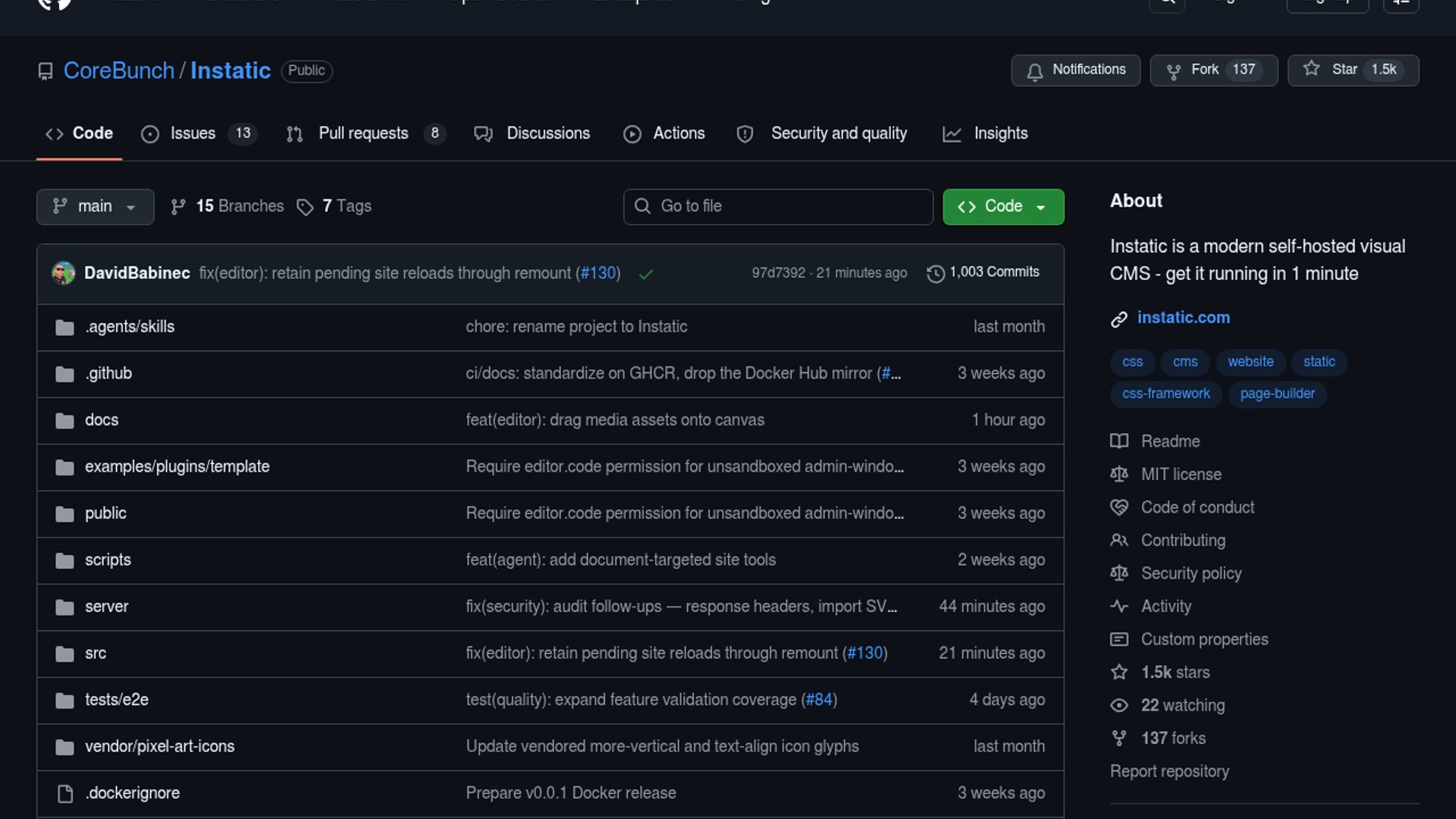 Instatic drops open-source visual website builder
