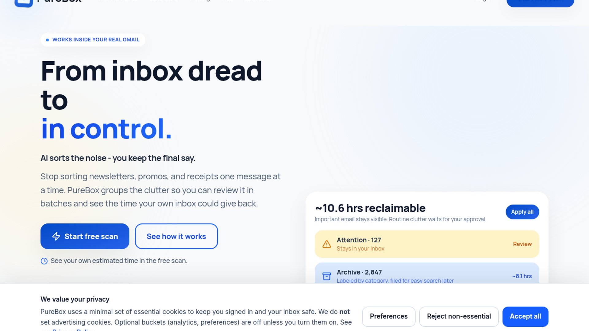 PureBox.ai brings personalized, review-first AI cleanup to Gmail inboxes